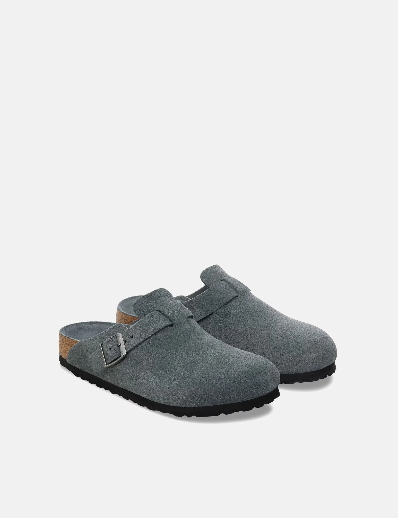 Birkenstock Boston Suede Clogs (Regular) - Basalt Gray - Image 6