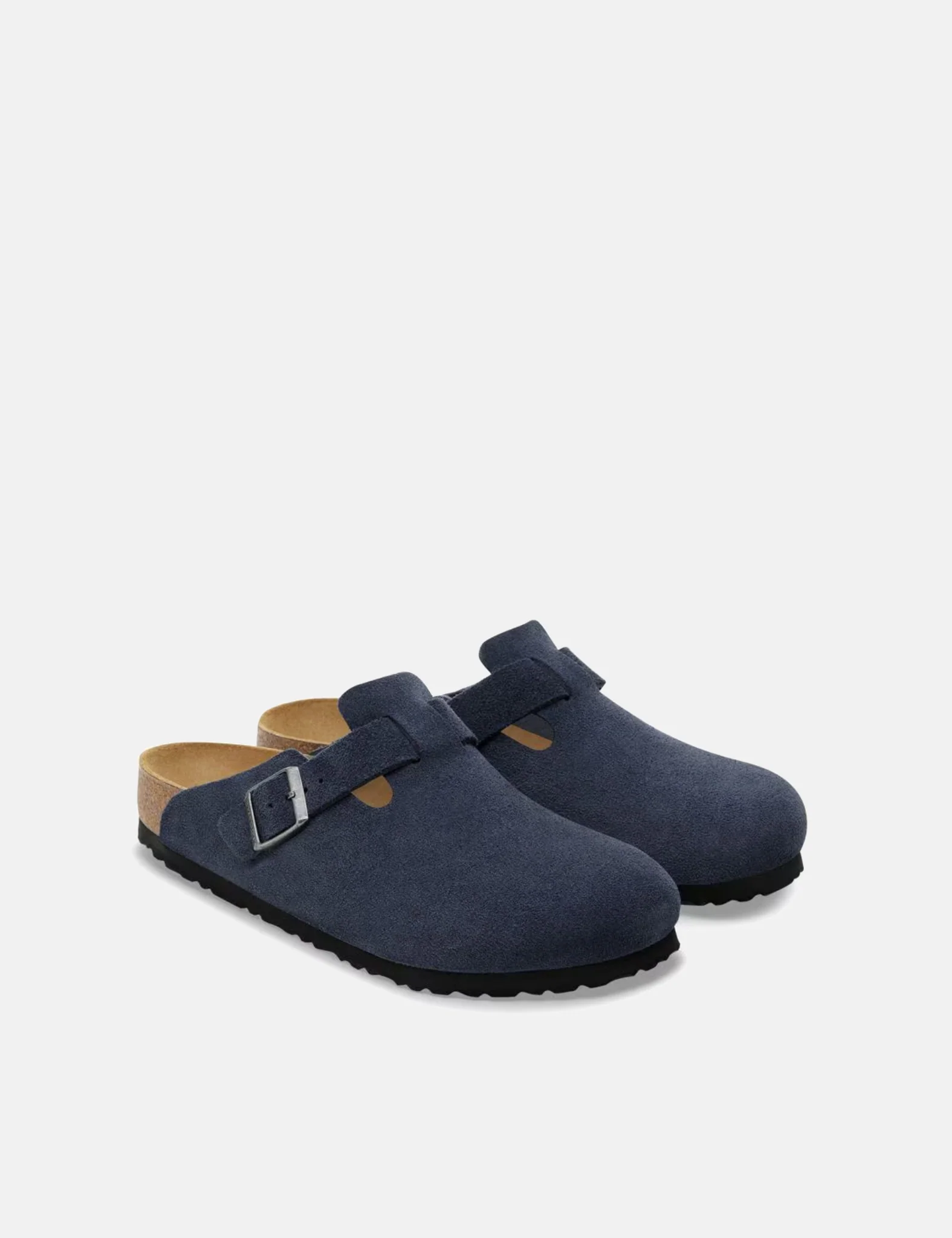 Birkenstock Boston Suede Clogs (Regular) - New Navy Blue - Image 5