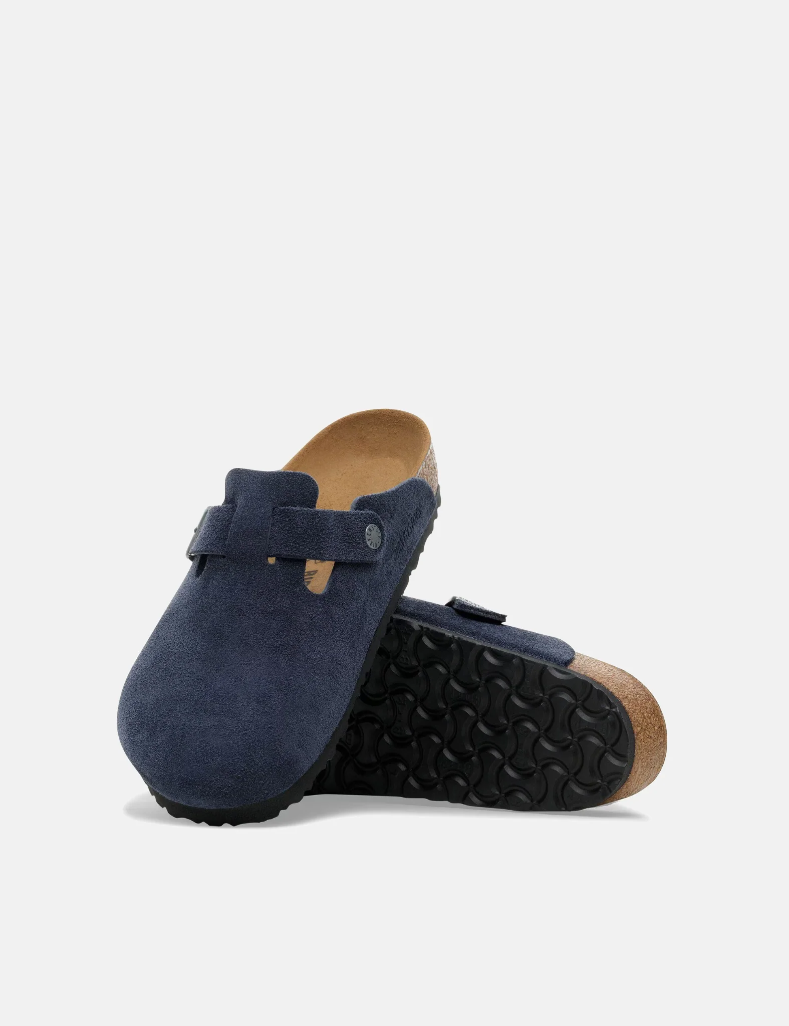 Birkenstock Boston Suede Clogs (Regular) - New Navy Blue - Image 6