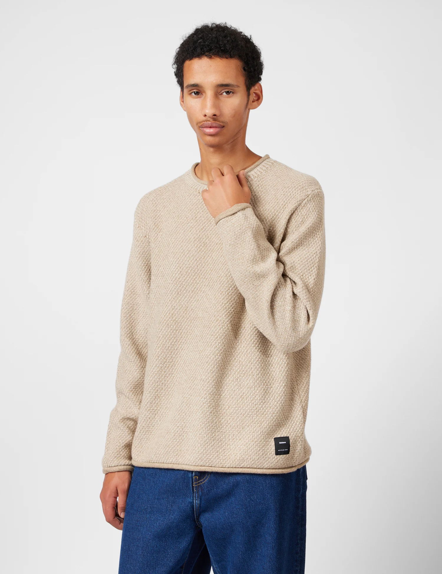 Finisterre Barents Jumper (Wool Mix) - Oatmeal - Image 4