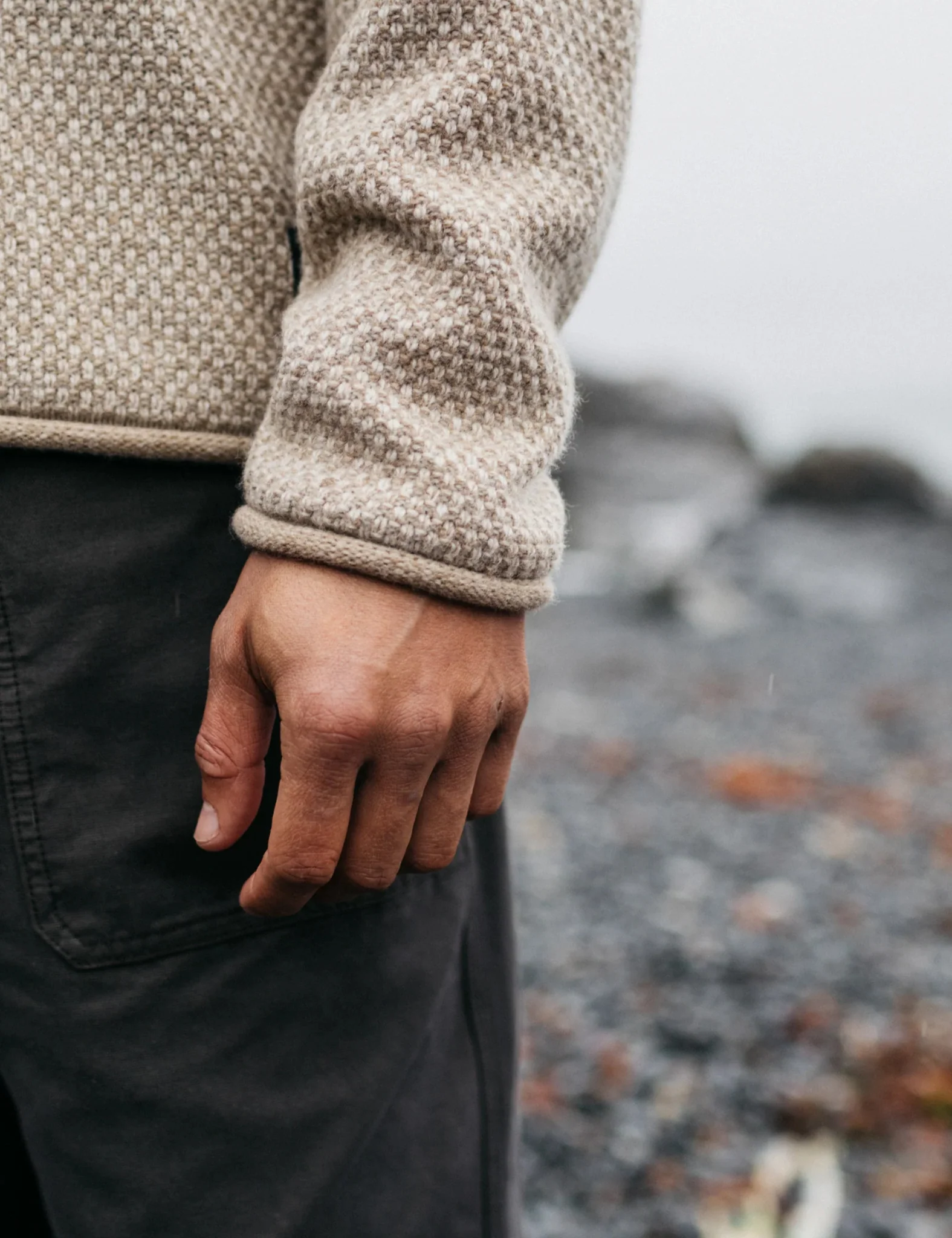 Finisterre Barents Jumper (Wool Mix) - Oatmeal - Image 6