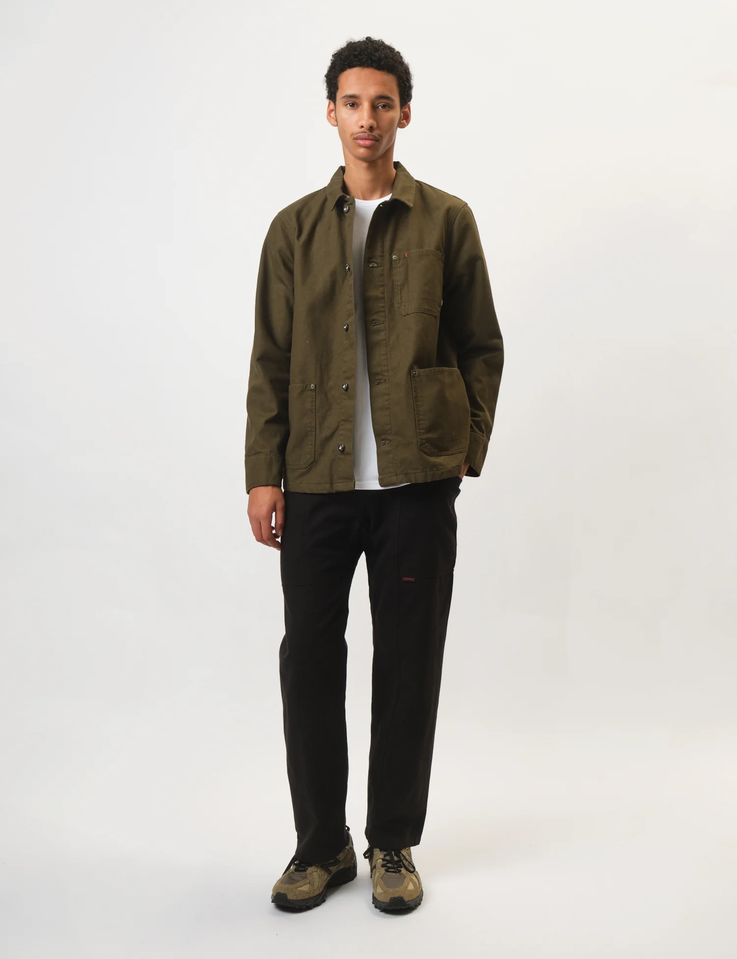 Finisterre Basset Flannel Lined Jacket - Olive Green - Image 3