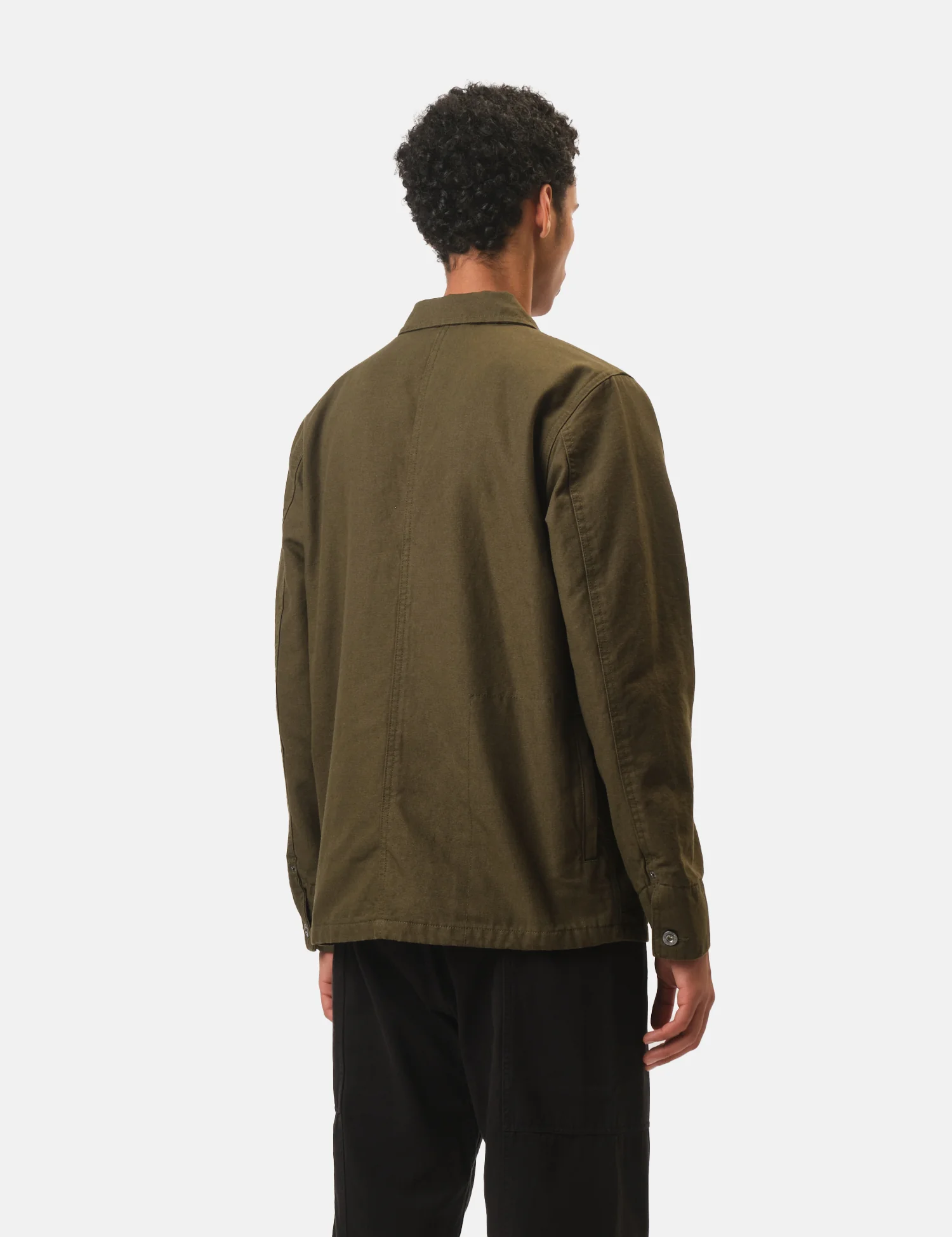 Finisterre Basset Flannel Lined Jacket - Olive Green - Image 5