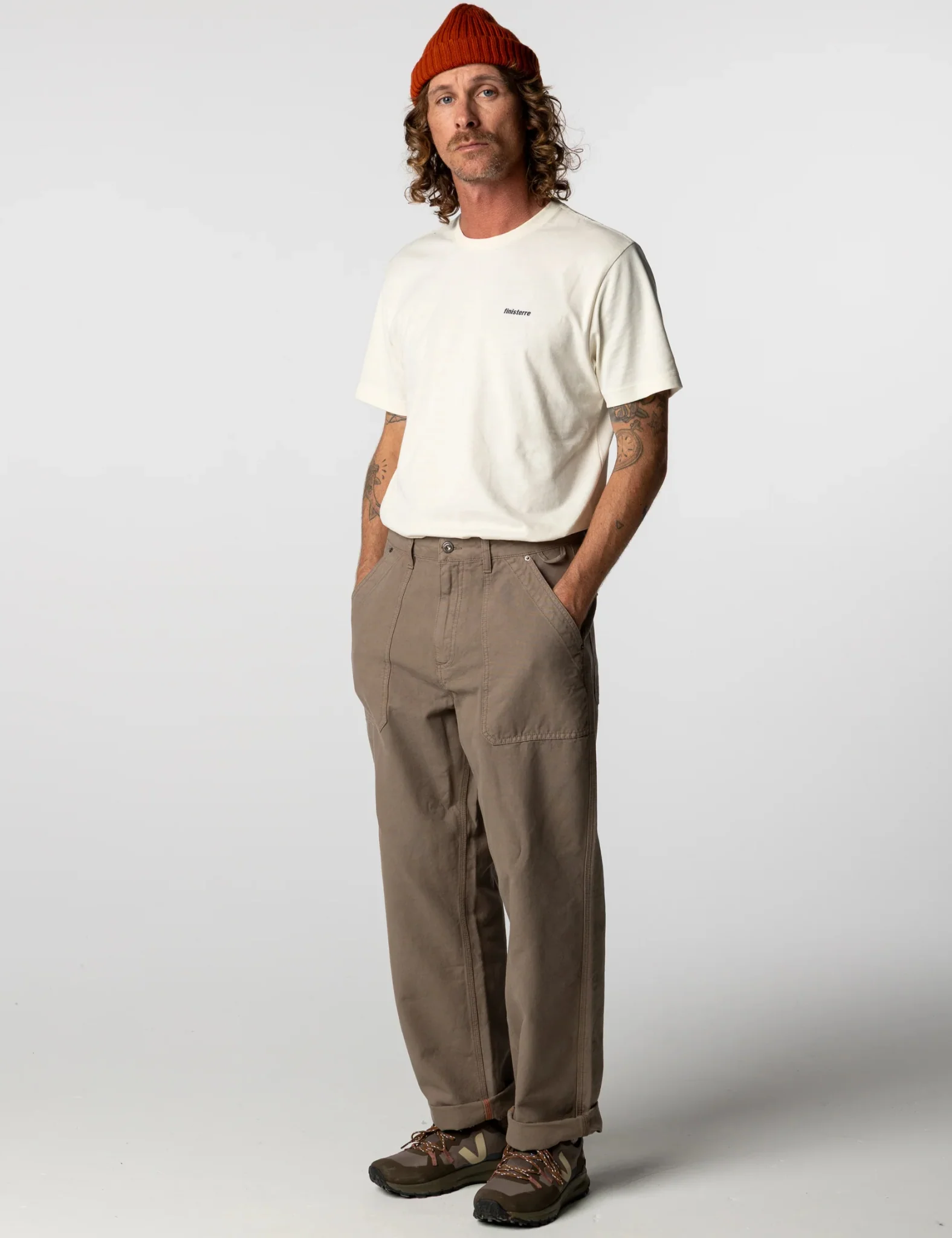 Finisterre Basset Utility Trousers - Woodsmoke Brown - Image 3