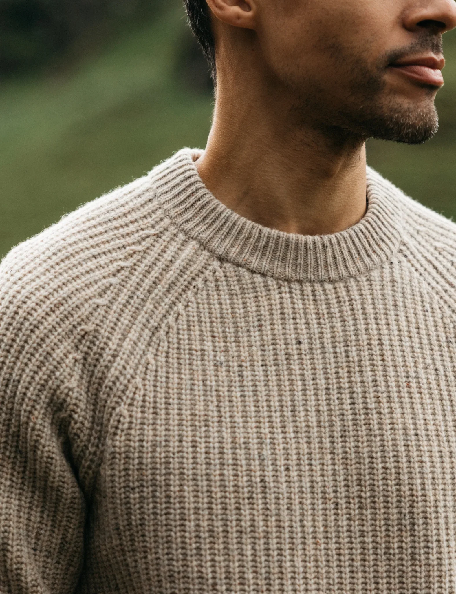 Finisterre Mora Jumper (Wool Mix) - Oatmeal - Image 3