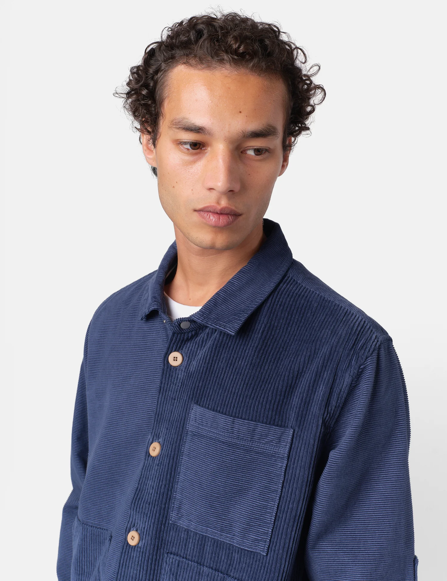 Folk Assembly Cord Mix Jacket - Soft Blue - Image 2