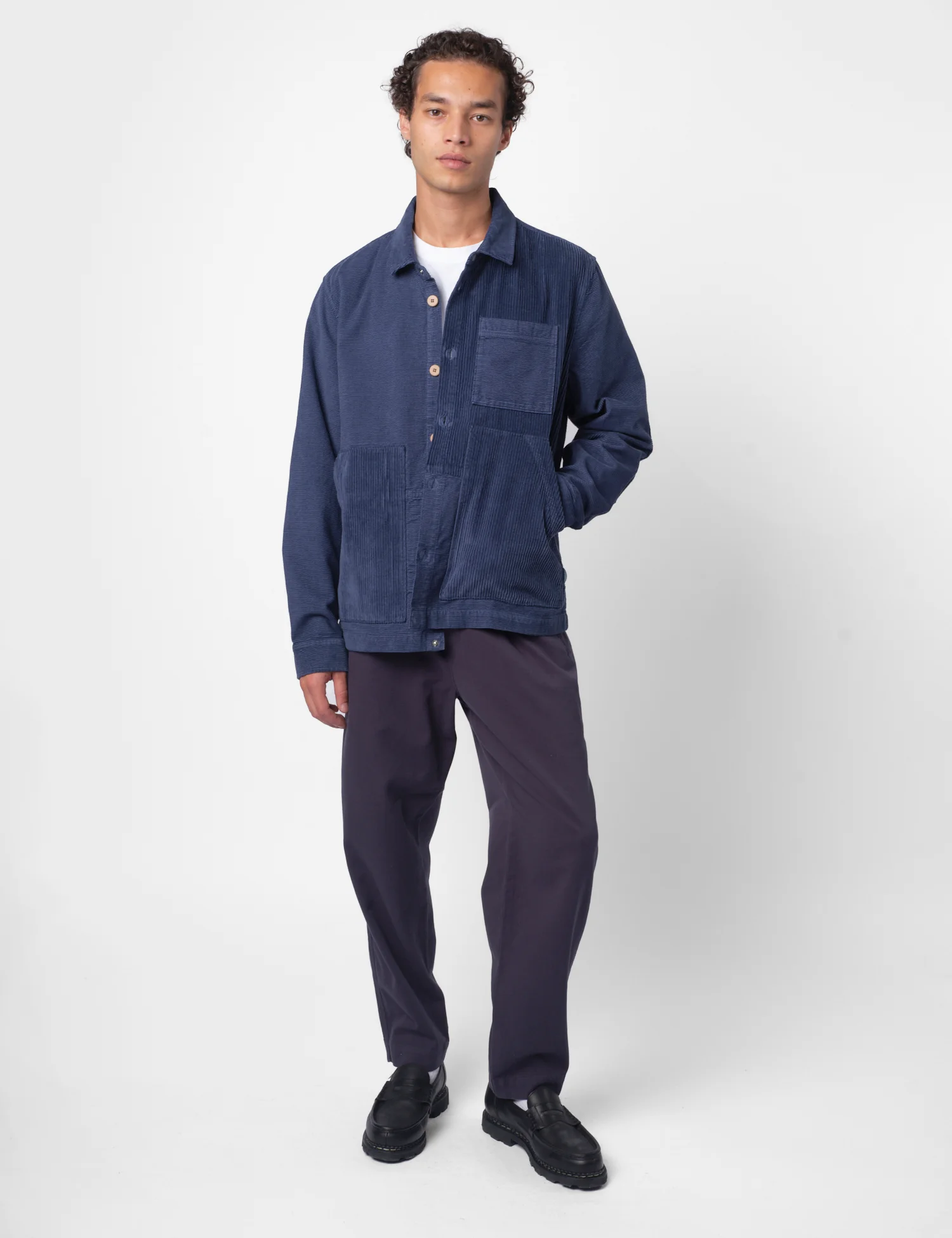Folk Assembly Cord Mix Jacket - Soft Blue - Image 3