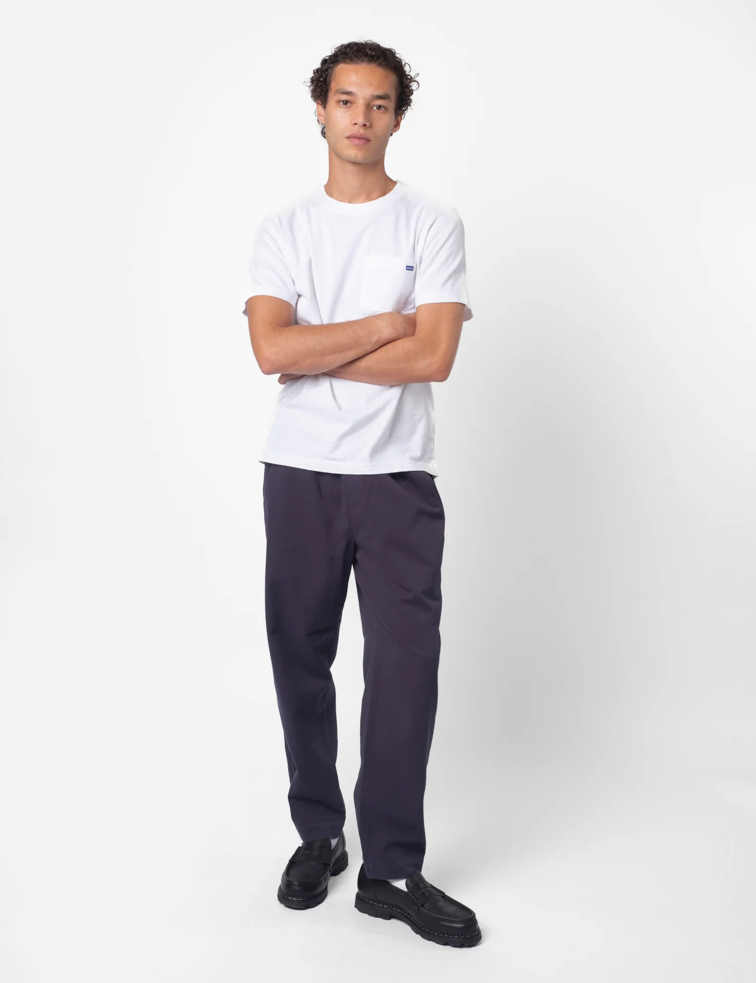 Folk Drawcord Assembly Brushed Twill Pant - Deep Navy Blue - Image 3