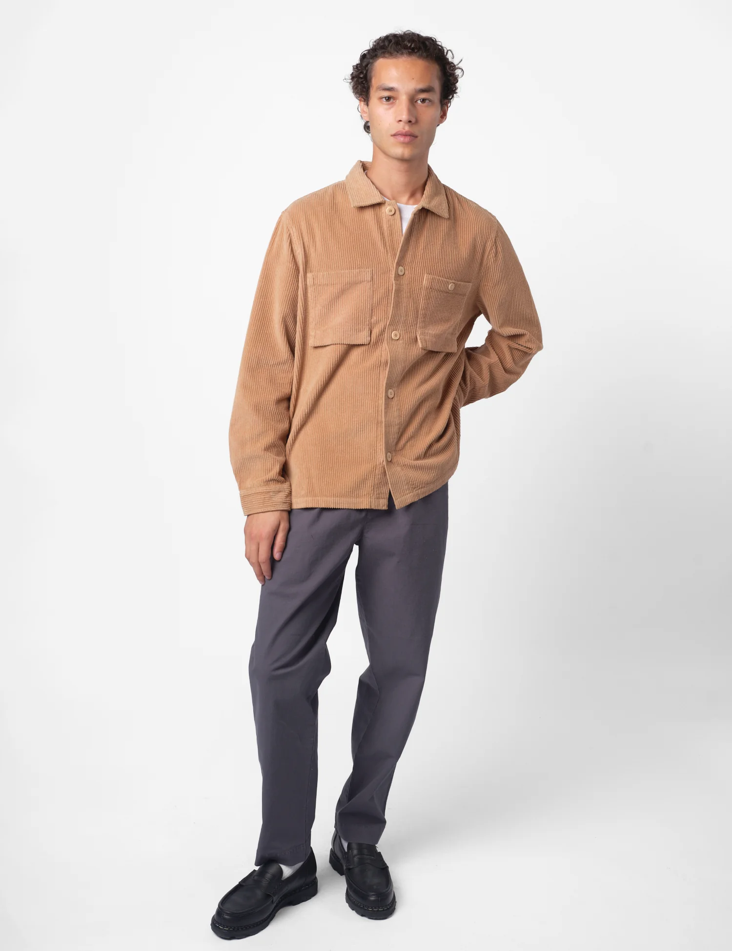 Folk Patch Corduroy Overshirt - Mink Chucky - Image 3