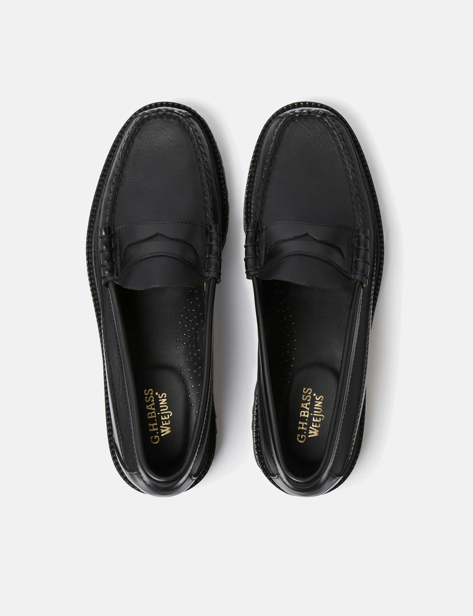 G.H. Bass Weejun 90 Larson Canoe Moc Loafer (Leather) - Black - Image 2