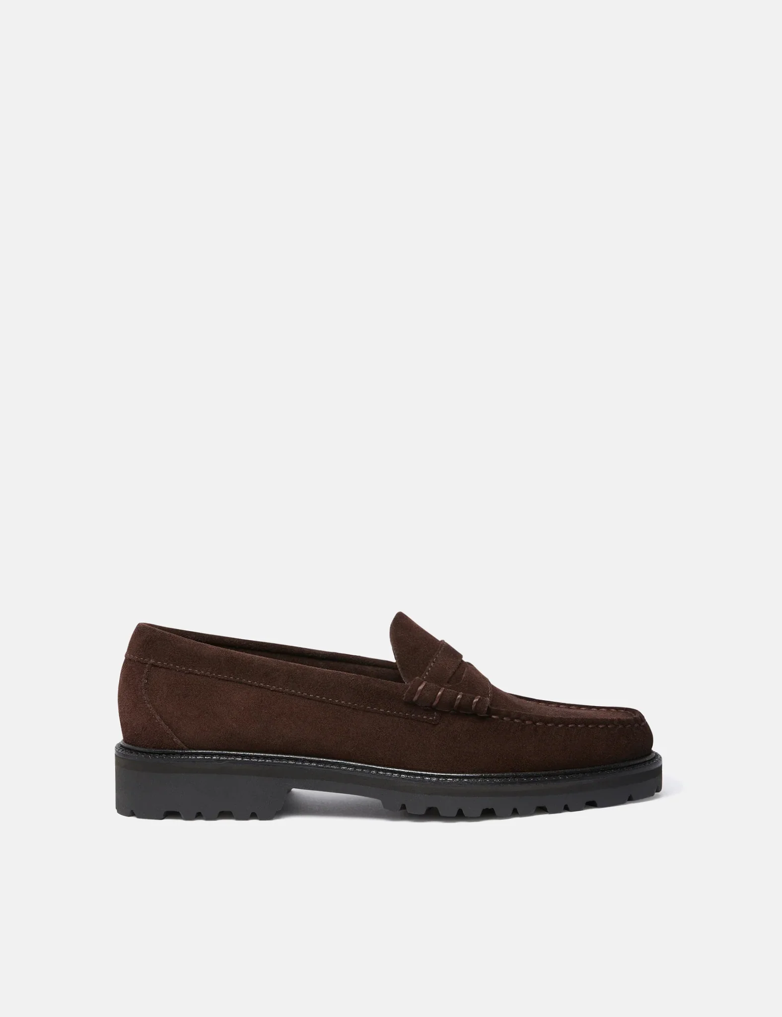 G.H. Bass Weejun 90 Larson Moc Penny Loafer (Suede) - Chocolate Brown
