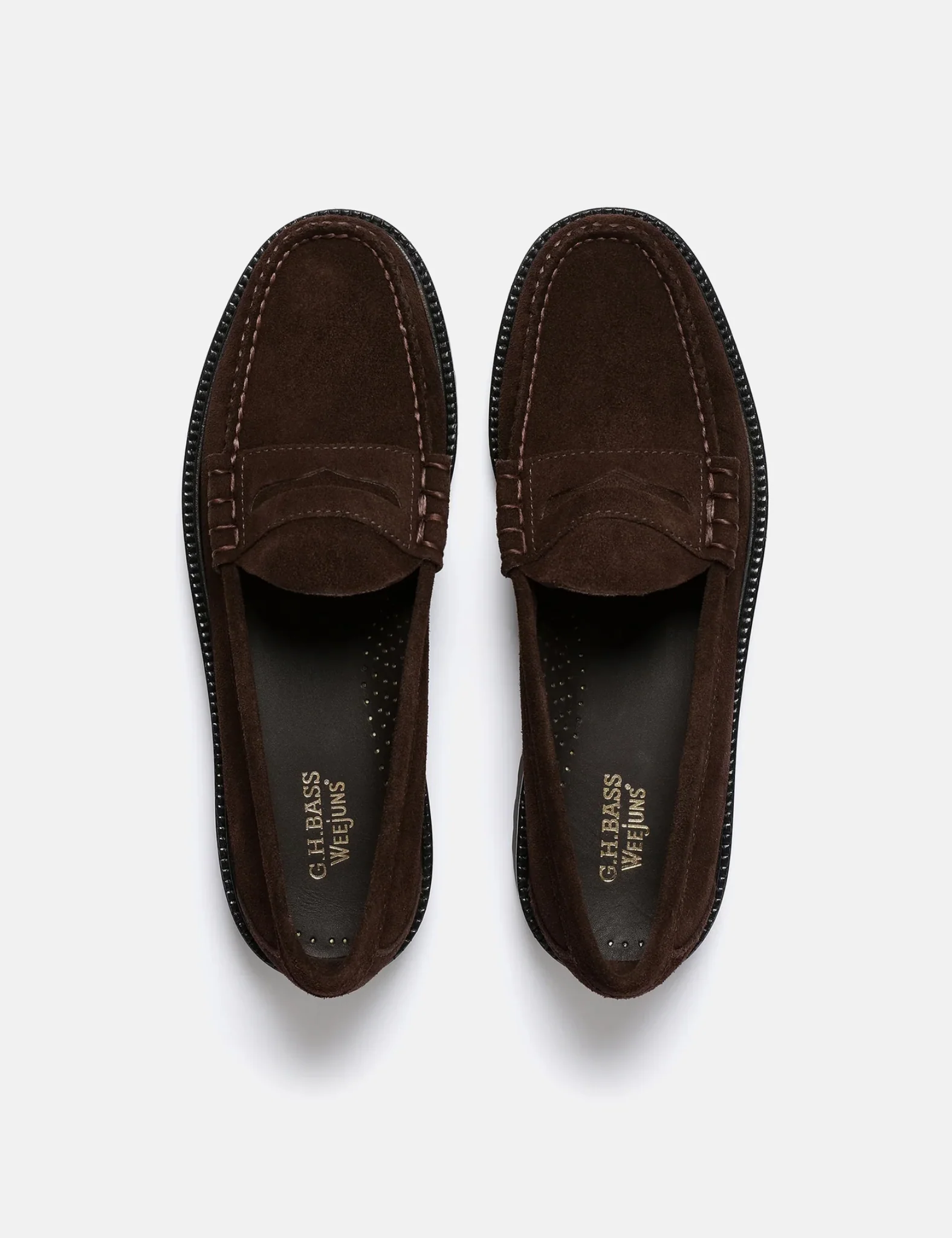 G.H. Bass Weejun 90 Larson Moc Penny Loafer (Suede) - Chocolate Brown - Image 2