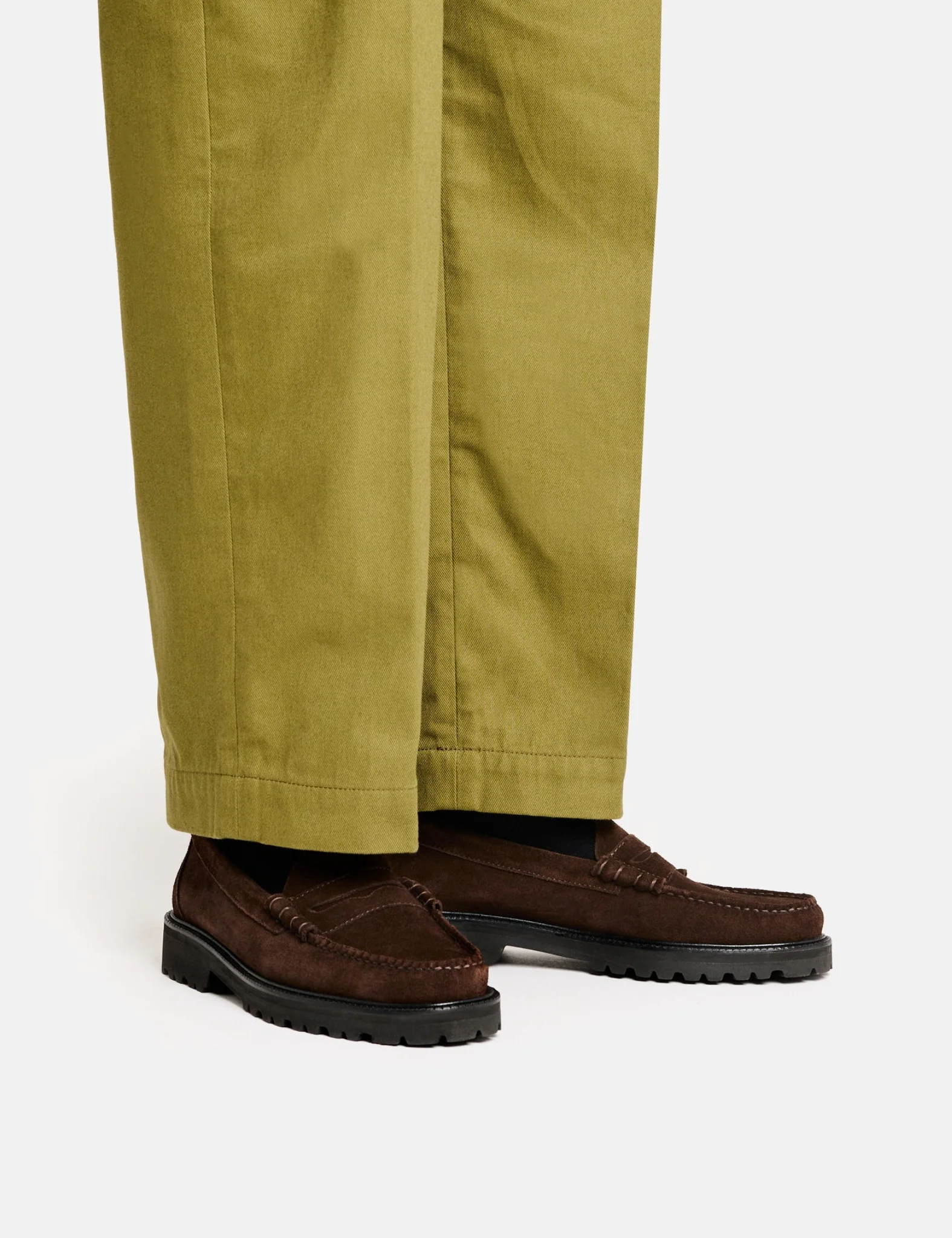 G.H. Bass Weejun 90 Larson Moc Penny Loafer (Suede) - Chocolate Brown - Image 3