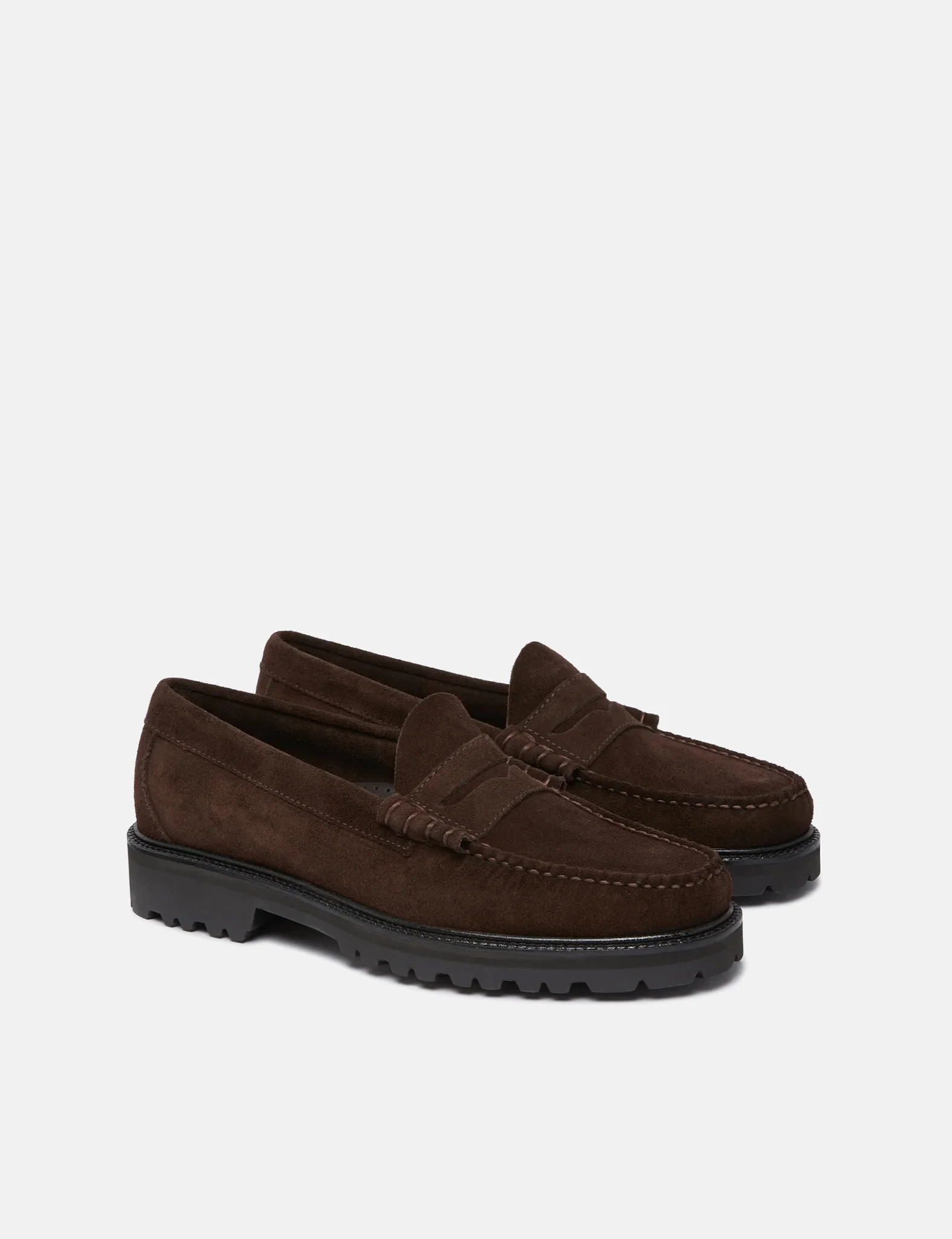 G.H. Bass Weejun 90 Larson Moc Penny Loafer (Suede) - Chocolate Brown - Image 4