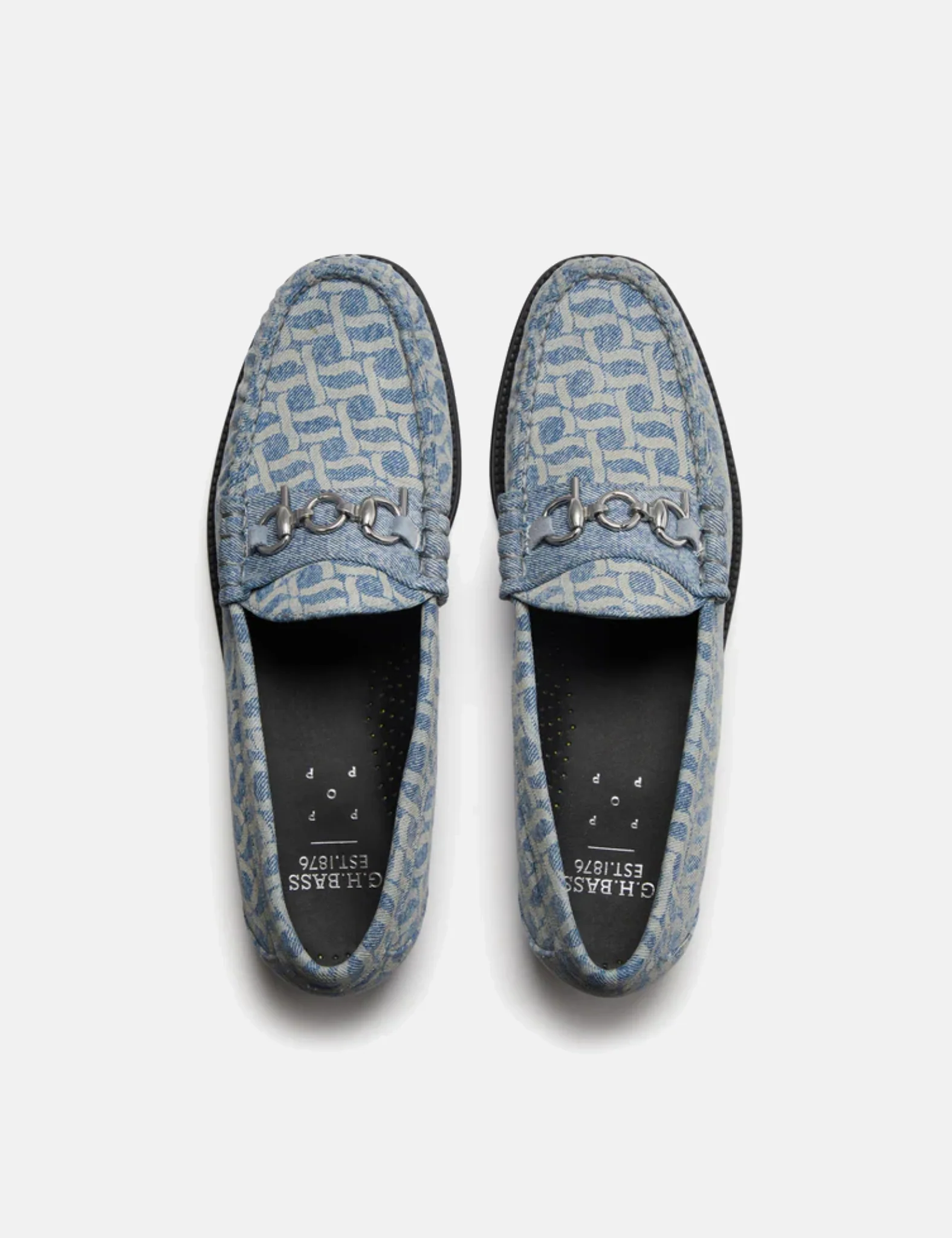 G.H. Bass X POP Easy Weejuns Lincoln Loafers (Denim) - Light Blue Denim - Image 3