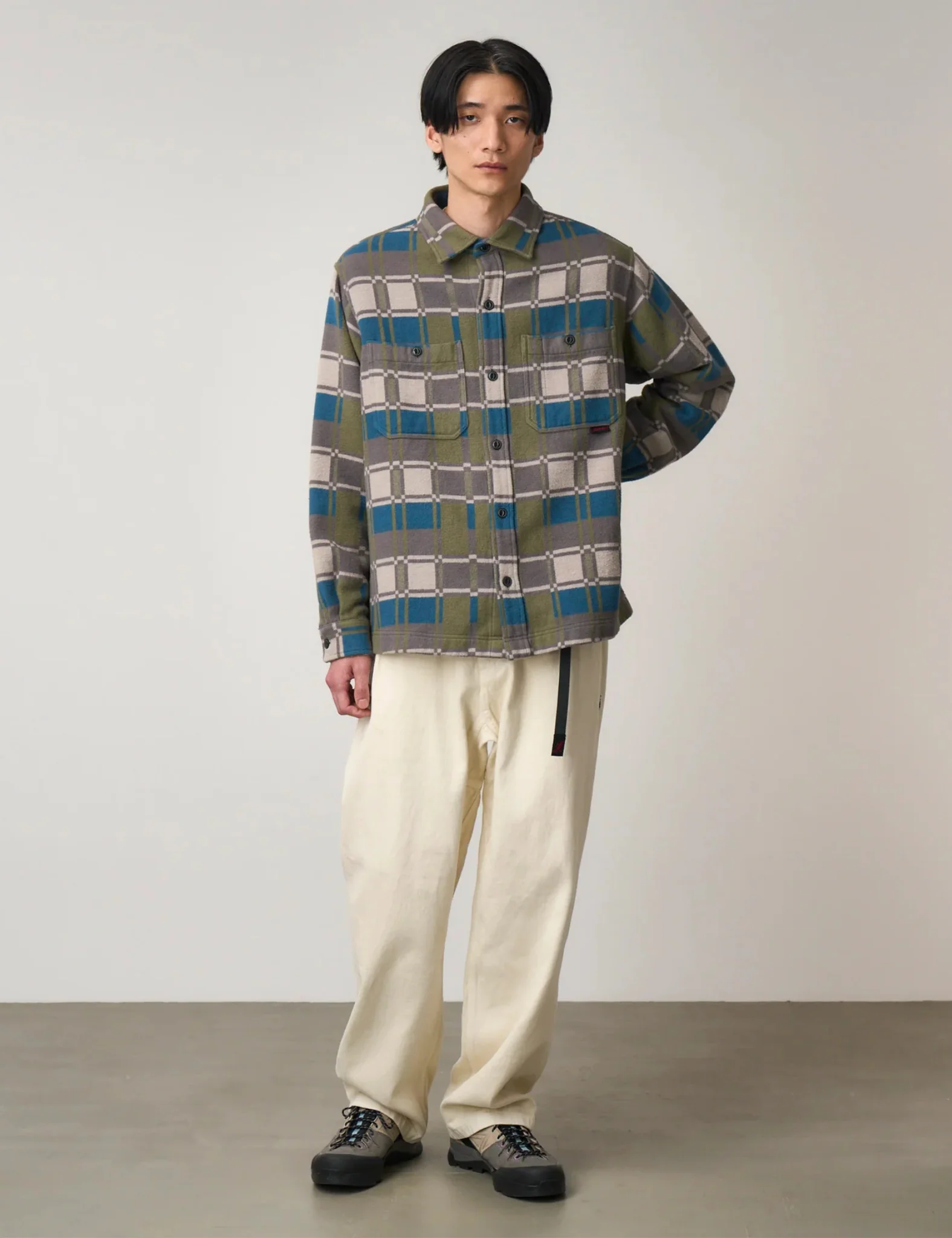 Gramicci Anthony Flannel Check Shirt - Silver Grey - Image 2