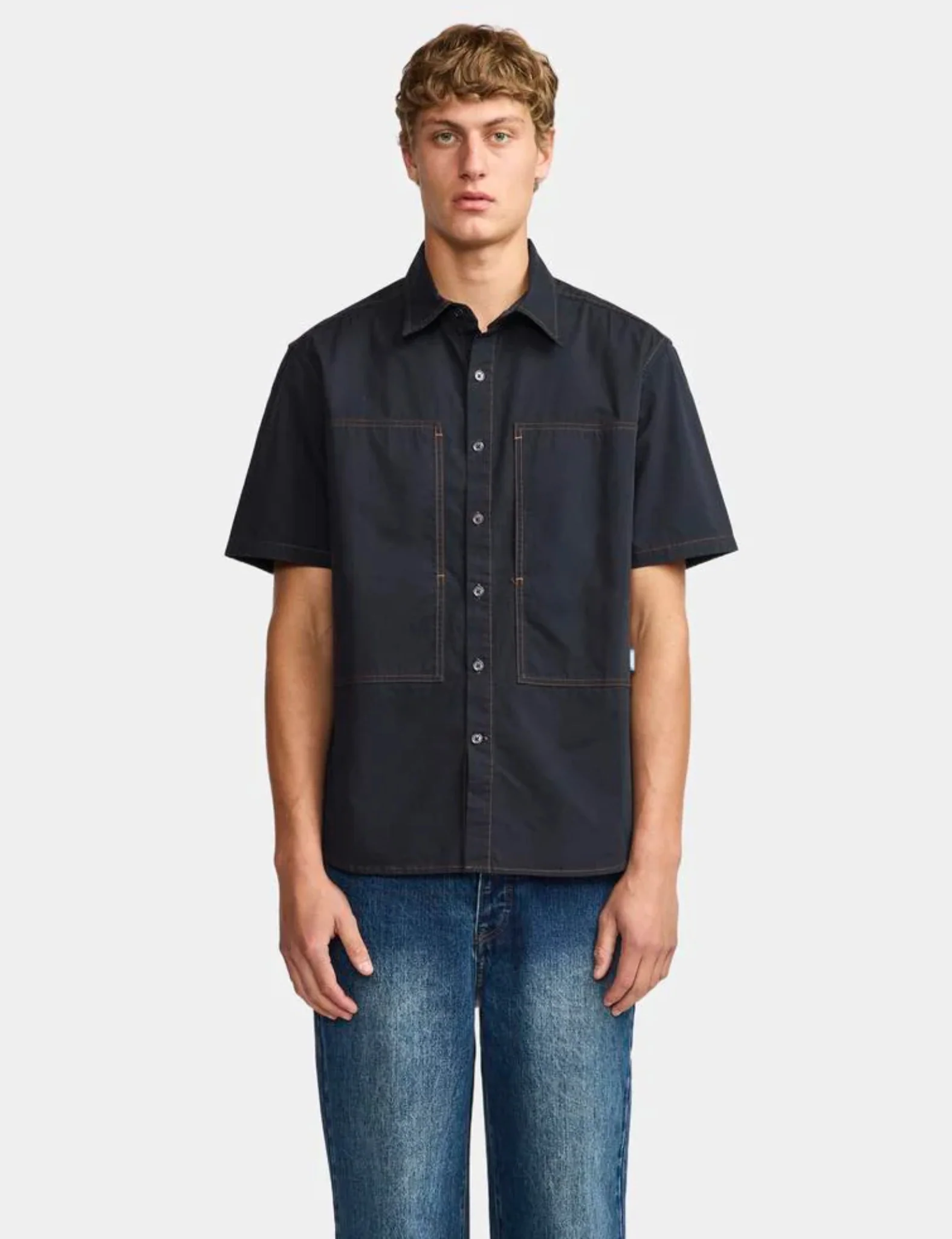 Larriet Cliff Short Sleeve Shirt - Navy Blue