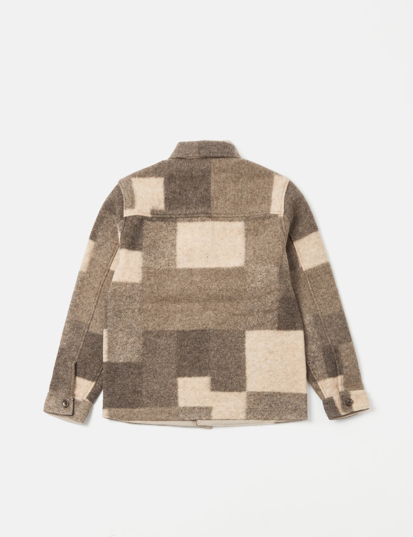 NN07 Wilas Overshirt (Wool) - Khaki Brown Check - Image 6