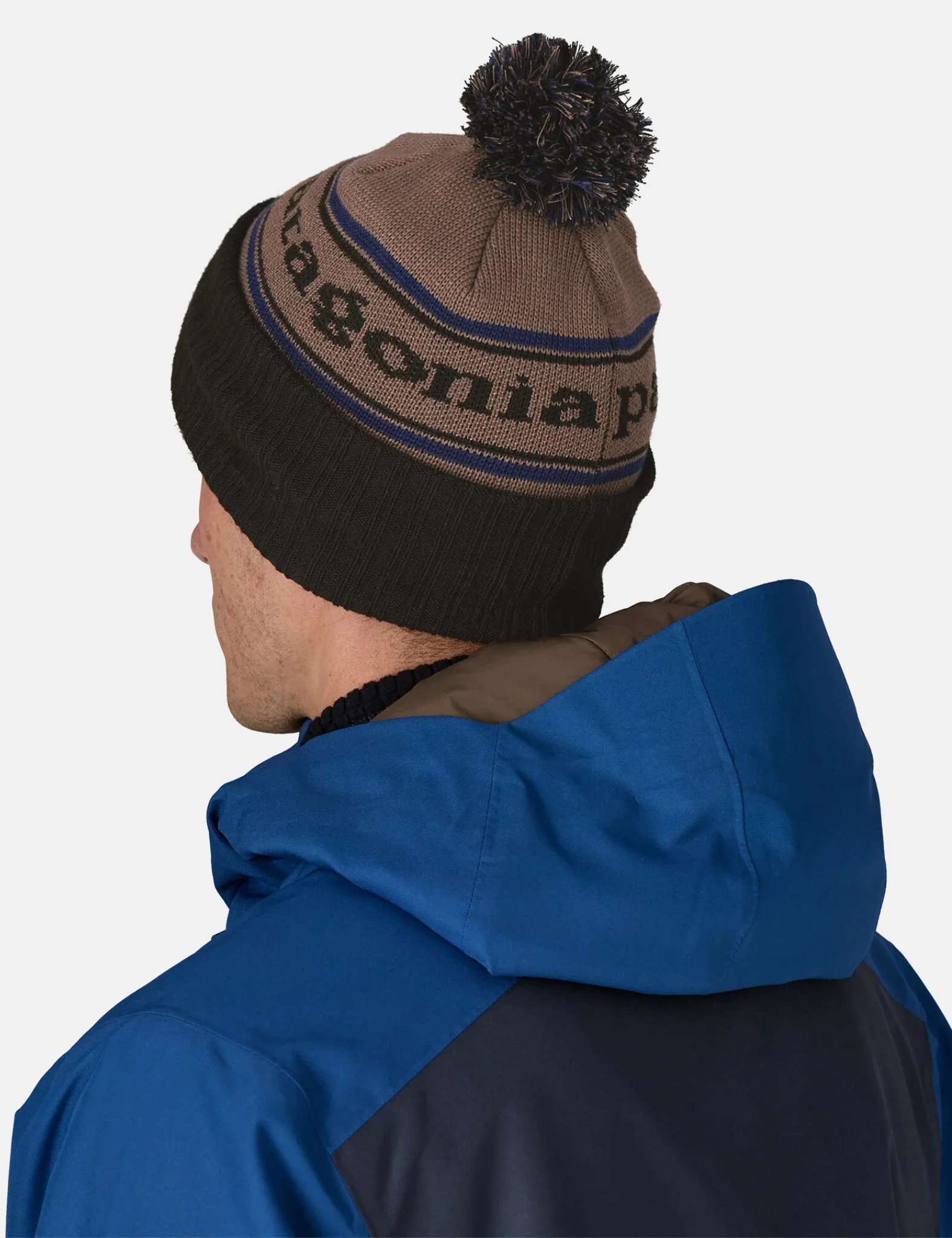 Patagonia Powder Town Beanie Hat (Park Stripe) - Marlow Brown - Image 3