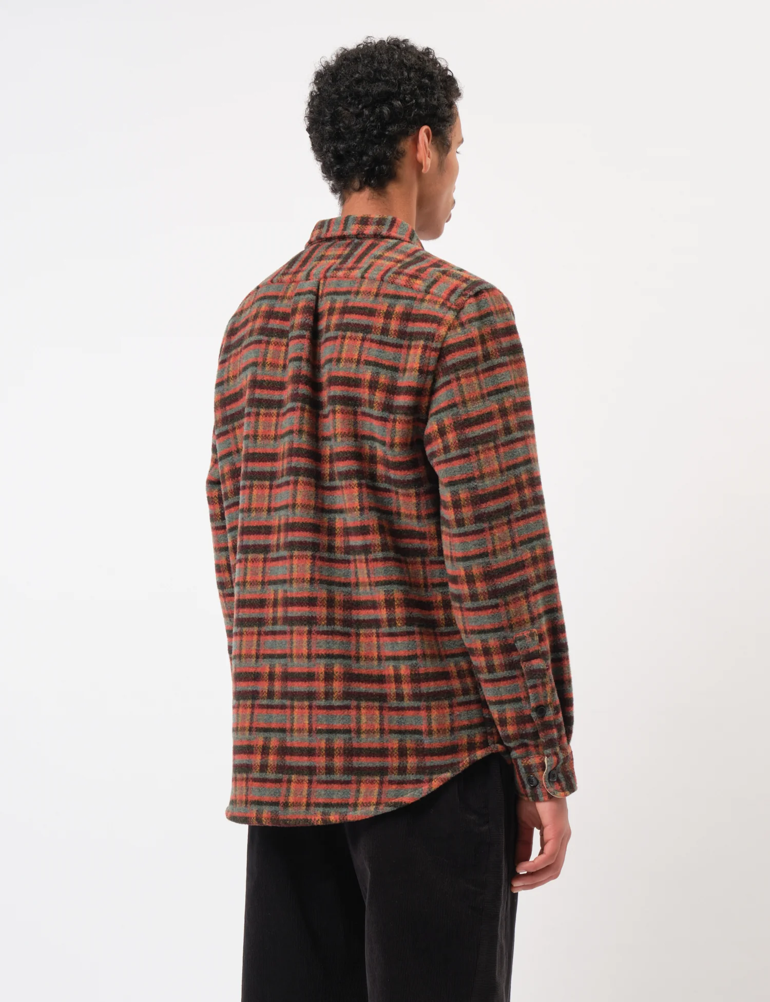 Portuguese Flannel Abstract Geometric Shirt - Bordeaux/Green - Image 5