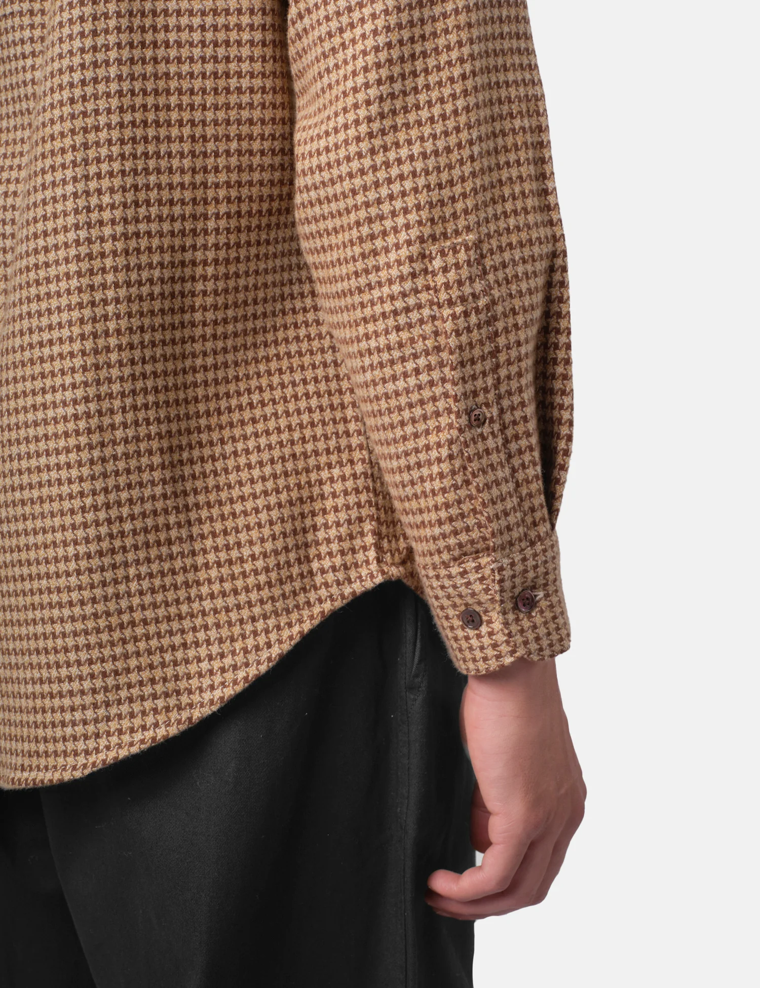Portuguese Flannel Abstract Pied Poule Shirt - Brown - Image 2