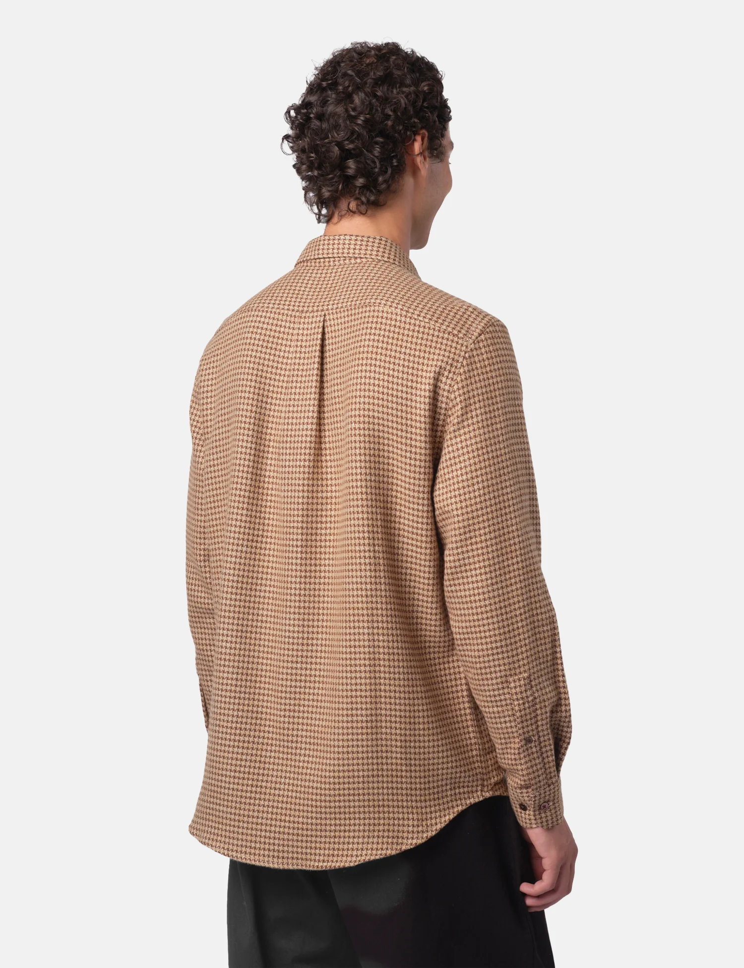 Portuguese Flannel Abstract Pied Poule Shirt - Brown - Image 5