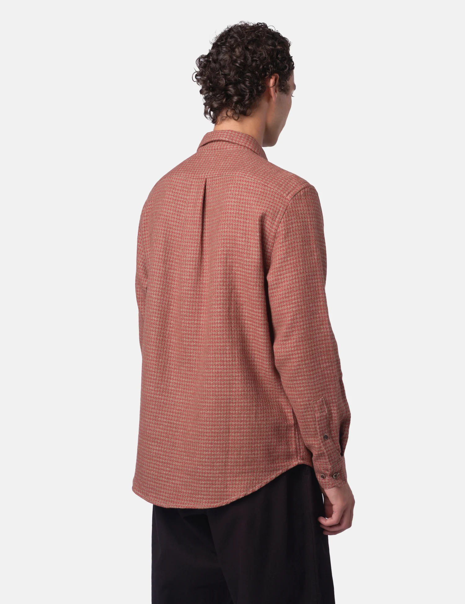 Portuguese Flannel Abstract Pied Poule Shirt - Clay - Image 5