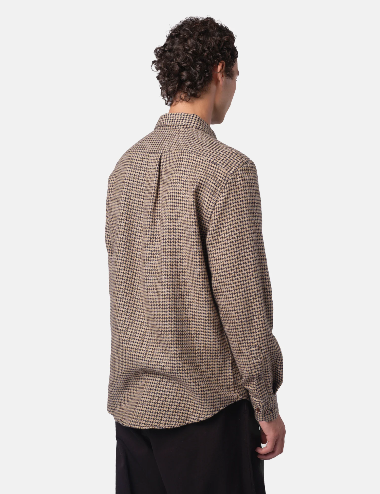 Portuguese Flannel Abstract Pied Poule Shirt - Navy Blue - Image 4