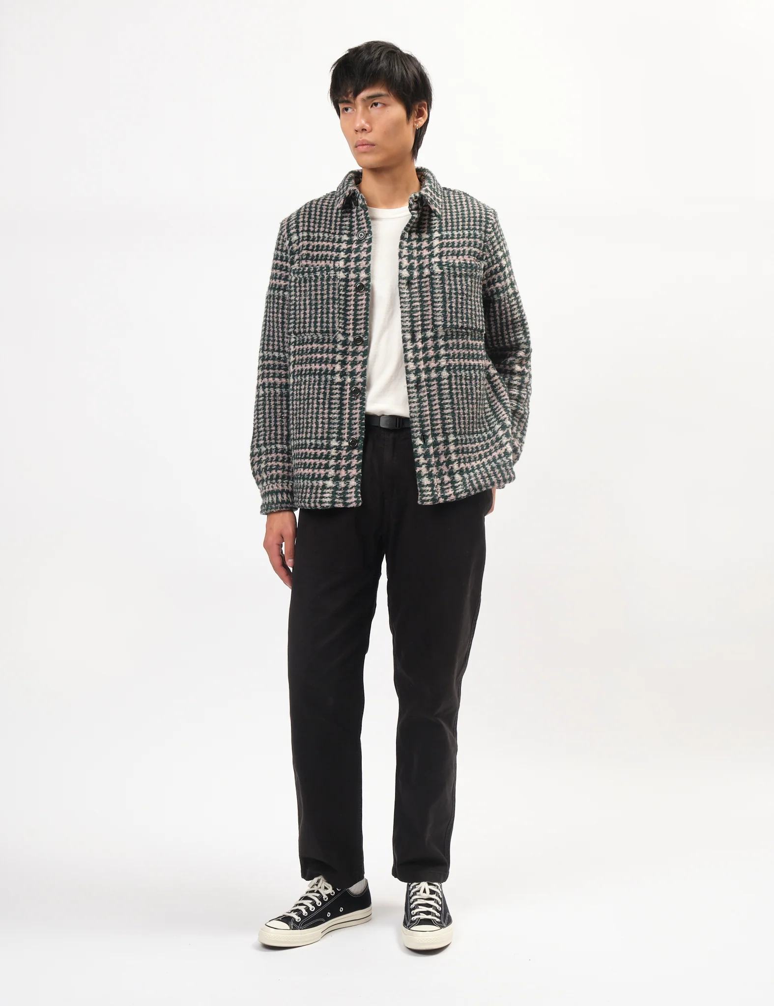 Portuguese Flannel Gales Overshirt - Green/Rose - Image 3