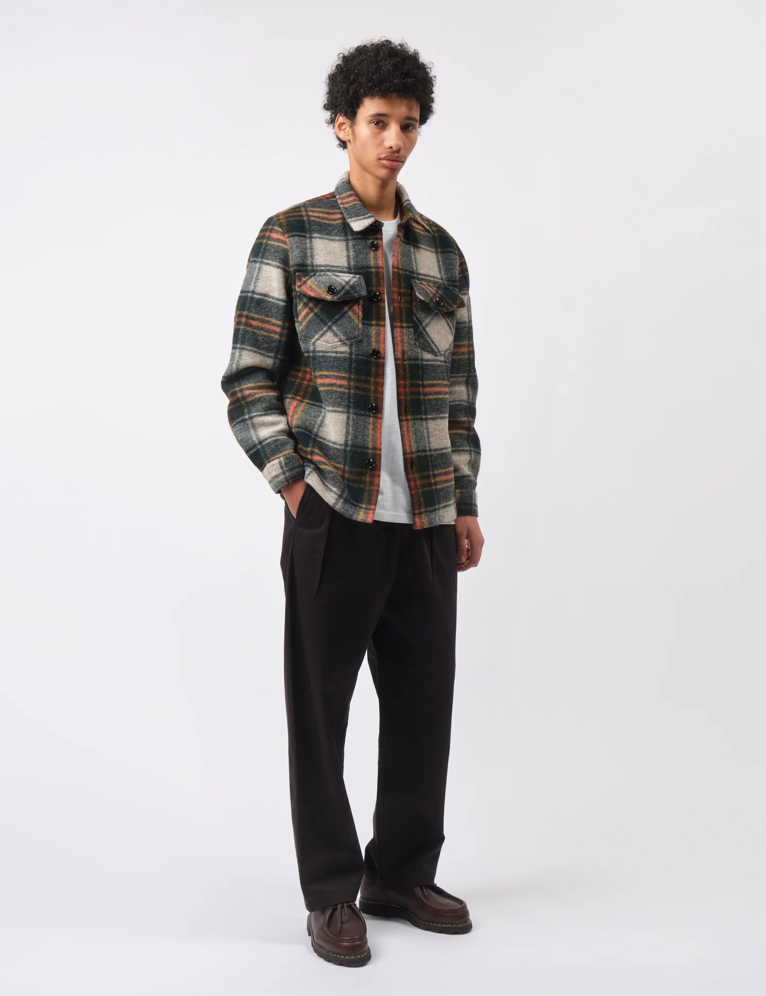 Portuguese Flannel Gauli Overshirt - Forest Green - Image 3