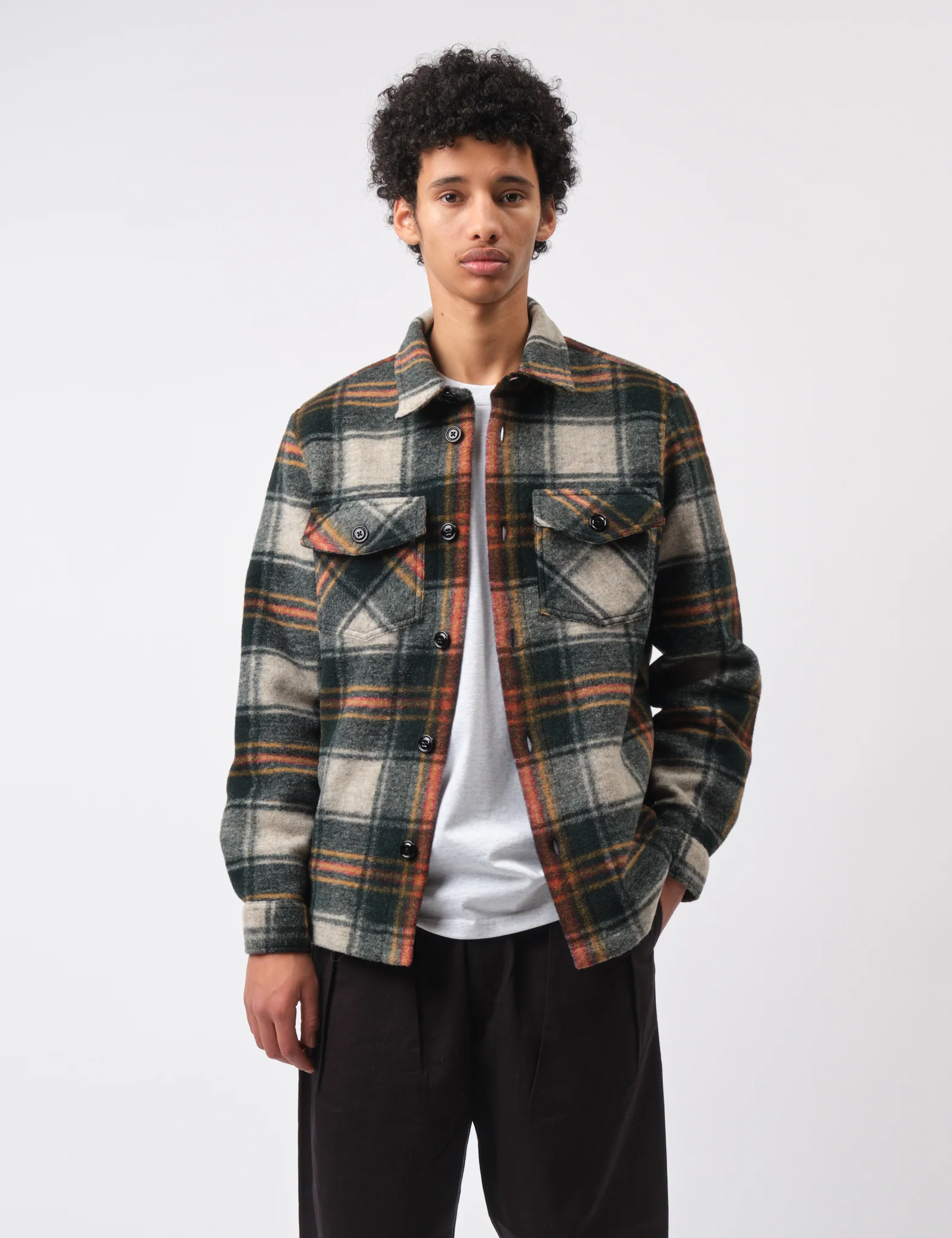Portuguese Flannel Gauli Overshirt - Forest Green - Image 5
