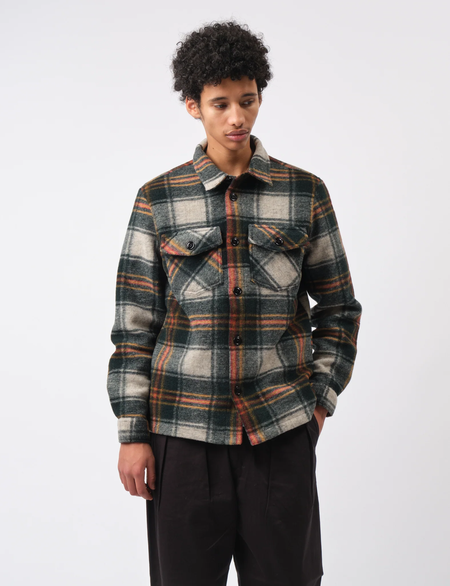 Portuguese Flannel Gauli Overshirt - Forest Green - Image 6