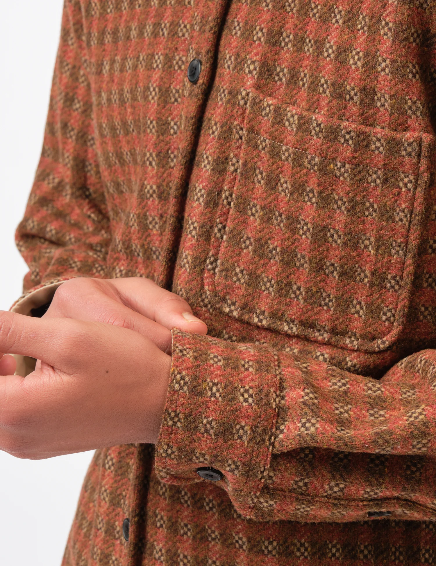Portuguese Flannel Merino Tweed Shirt - Brown - Image 2