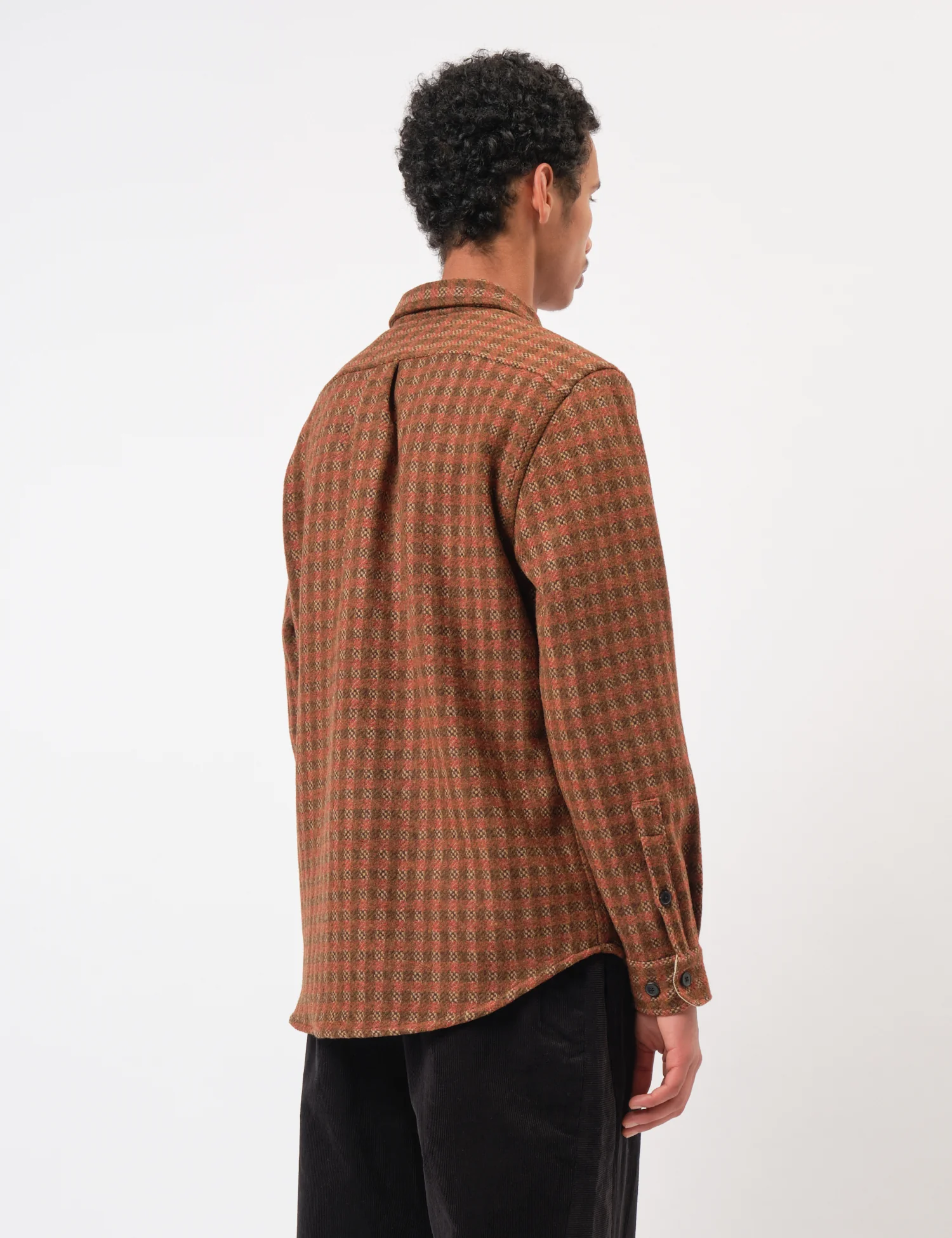 Portuguese Flannel Merino Tweed Shirt - Brown - Image 5