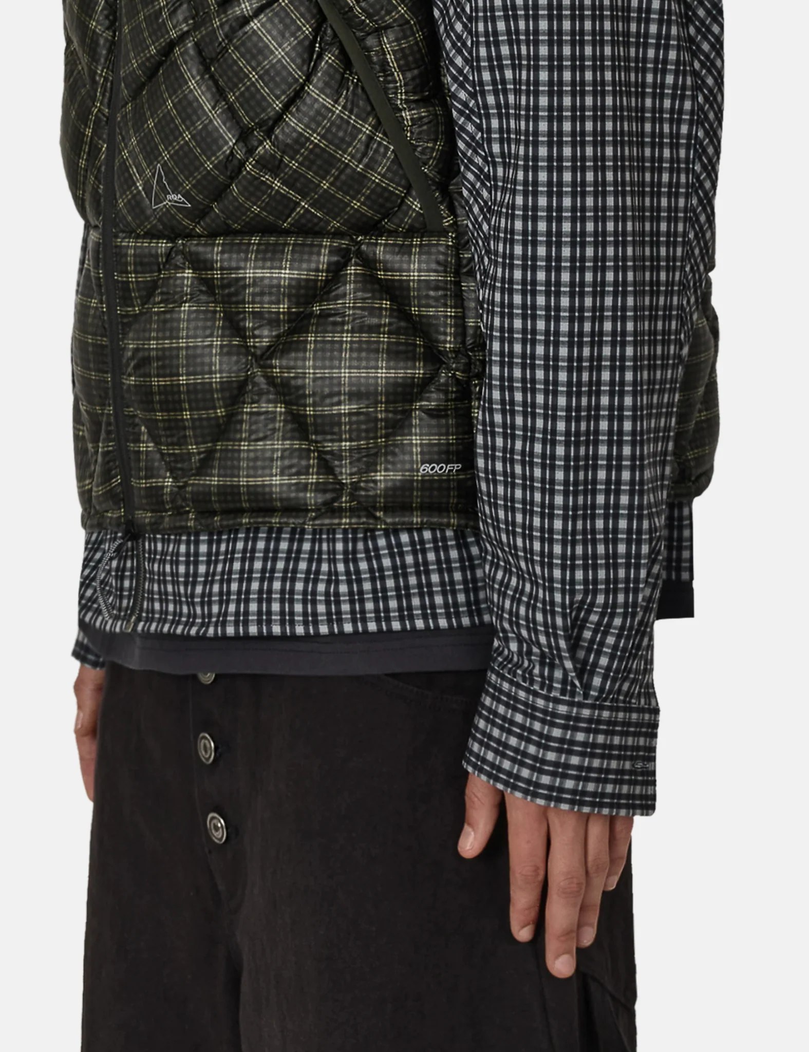 ROA Nuna 600 Fill Power Check Hooded Down Vest - Anthracite Grey - Image 2