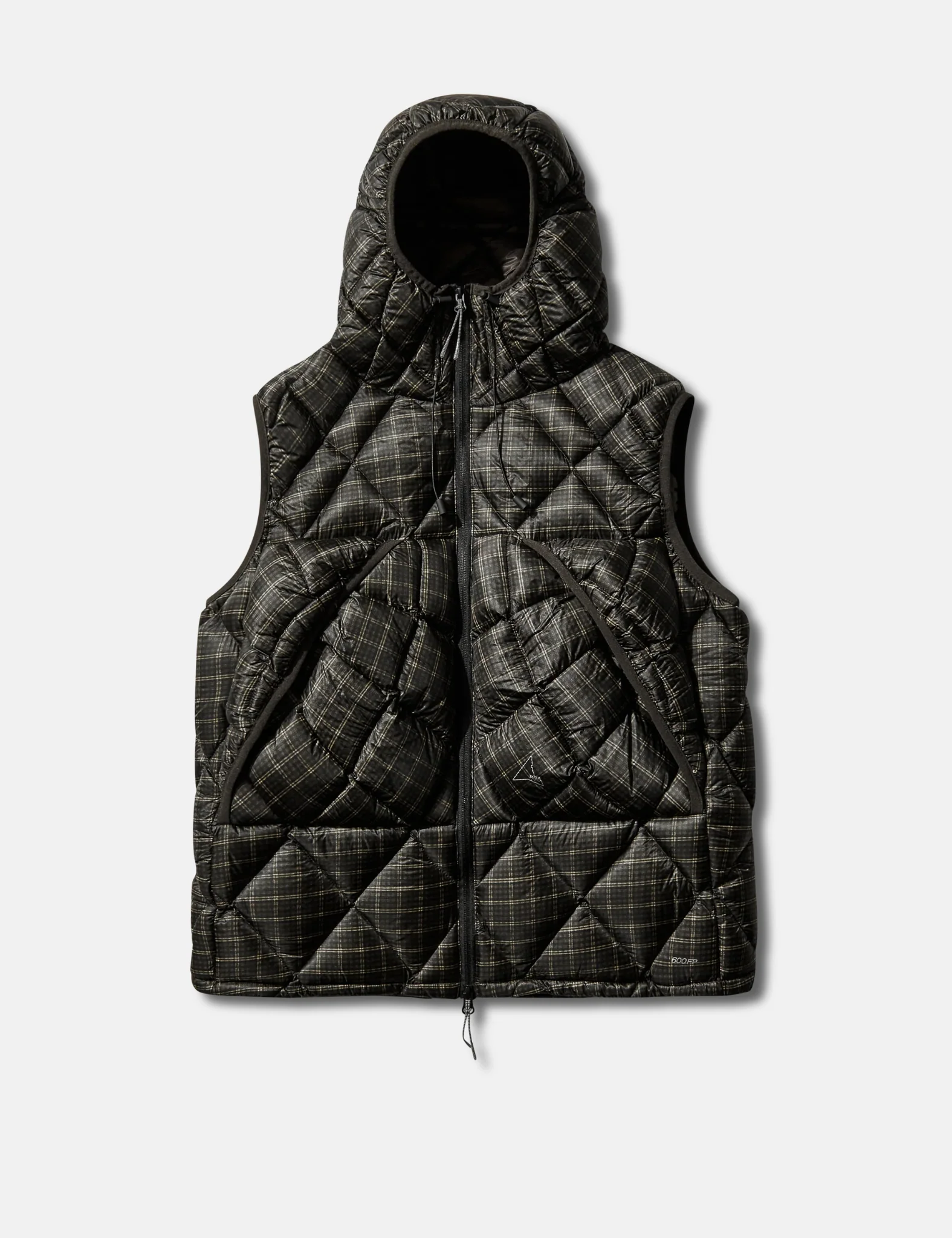 ROA Nuna 600 Fill Power Check Hooded Down Vest - Anthracite Grey - Image 3