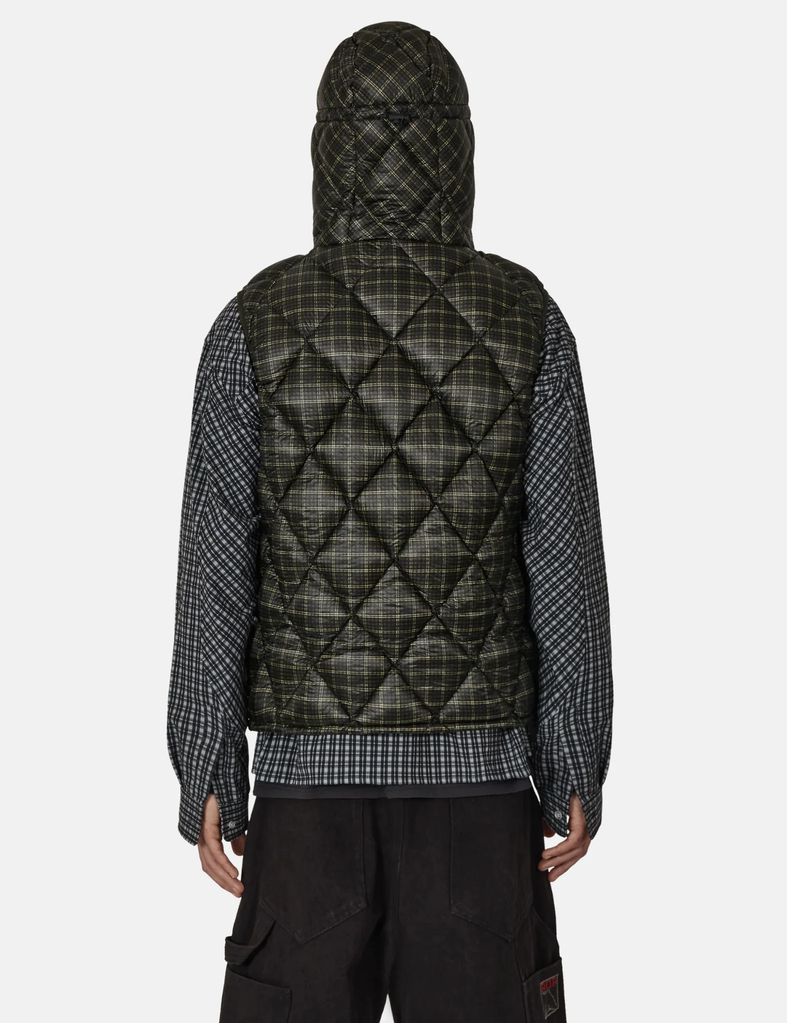 ROA Nuna 600 Fill Power Check Hooded Down Vest - Anthracite Grey - Image 6