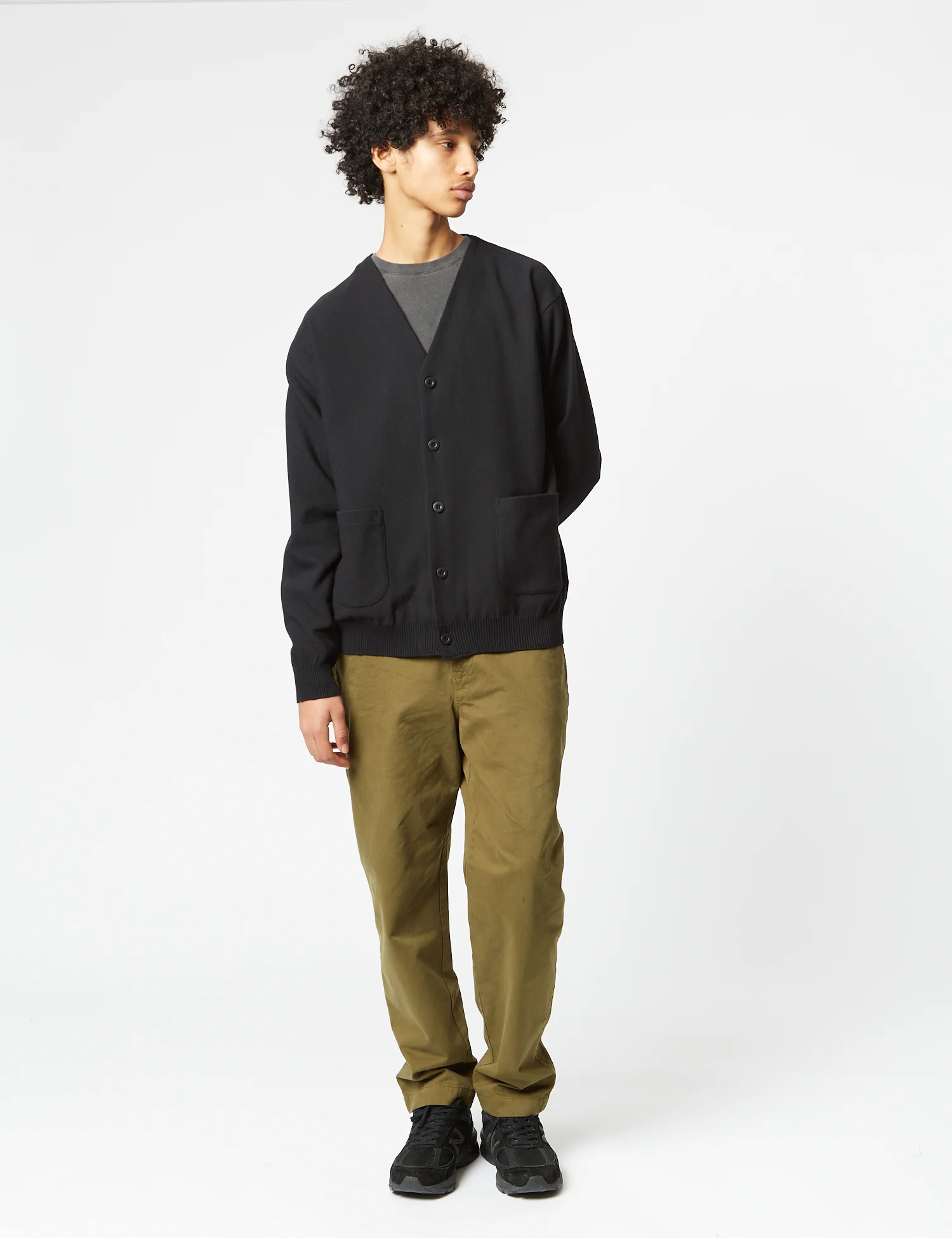 Snow Peak Co/Pe Knit Cardigan - Black - Image 2