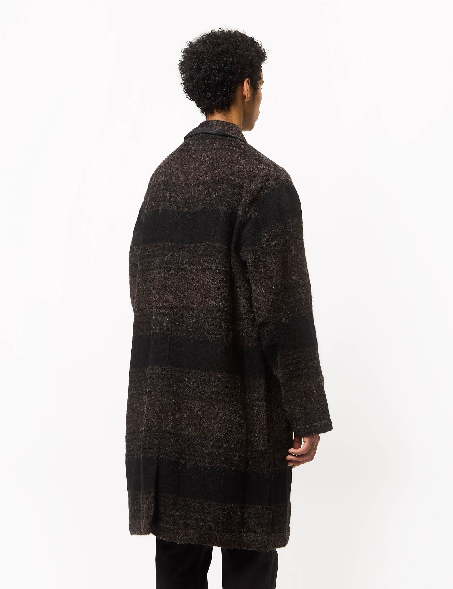Universal Works Account Coat (Alpaca Rec Mix) - Brown/Black - Image 5
