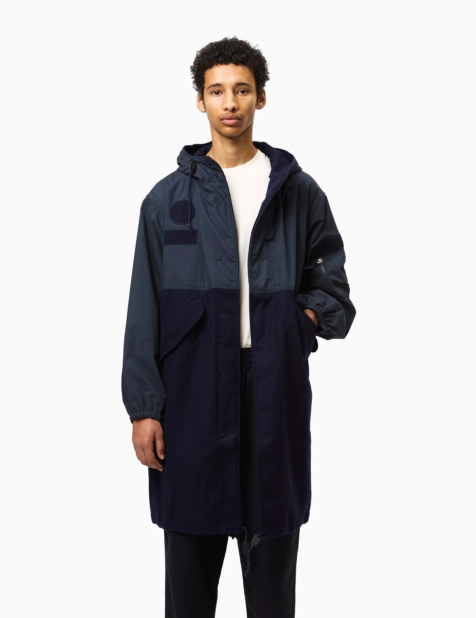 Universal Works Beach Parka II (Melton Wool Mix) - Navy Blue - Image 3