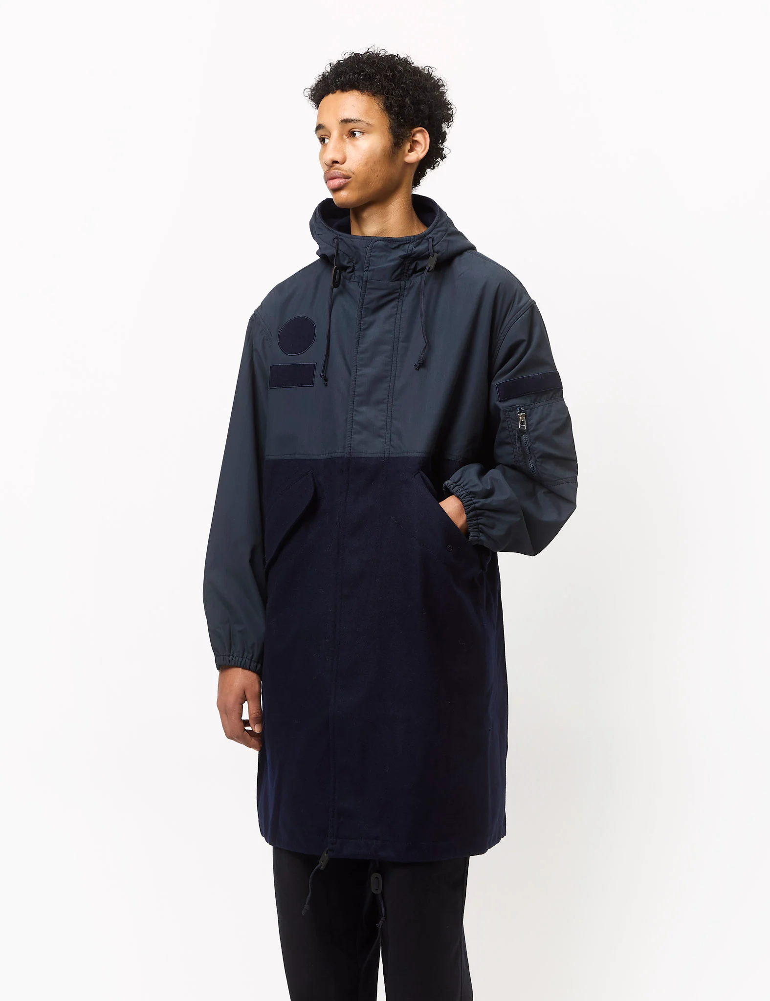 Universal Works Beach Parka II (Melton Wool Mix) - Navy Blue - Image 4