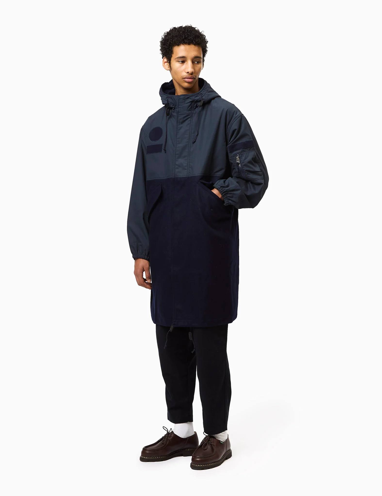 Universal Works Beach Parka II (Melton Wool Mix) - Navy Blue - Image 6