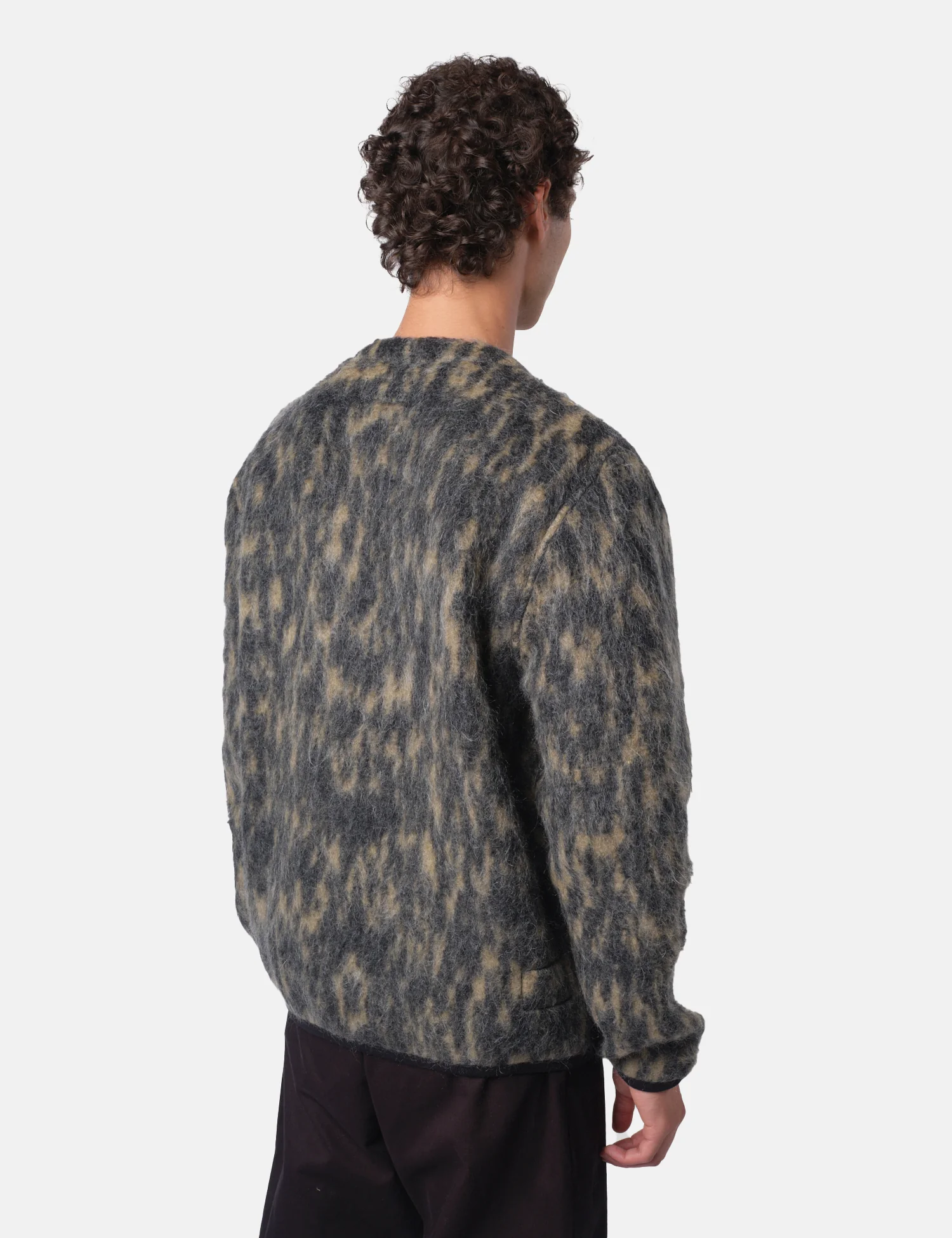 Universal Works Cardigan (Dolce Fleece) - Charcoal Grey - Image 4