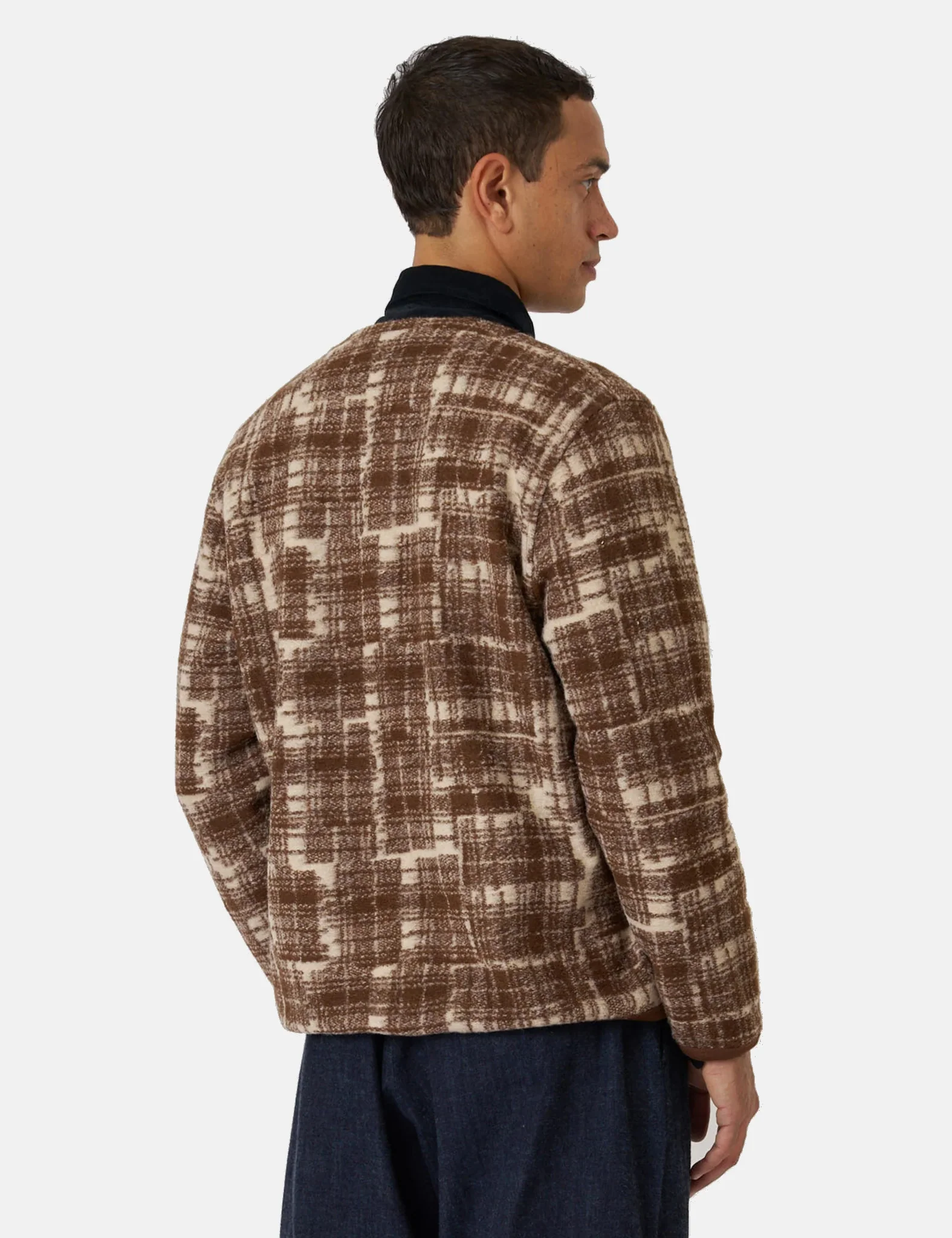 Universal Works Cardigan (Patch Check) - Sand - Image 2