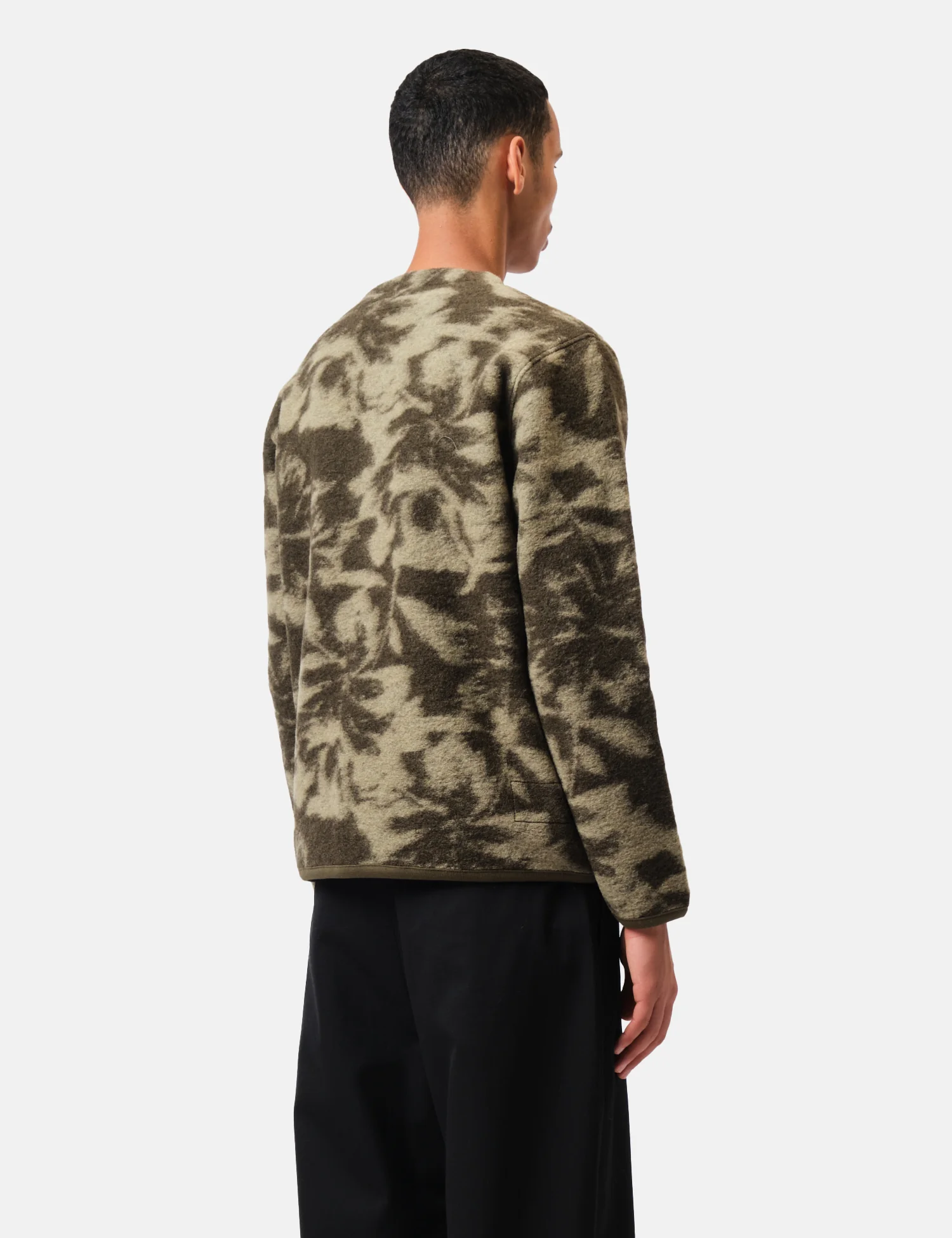 Universal Works Cardigan (Studio Fleece) - Green/Pale Green - Image 5