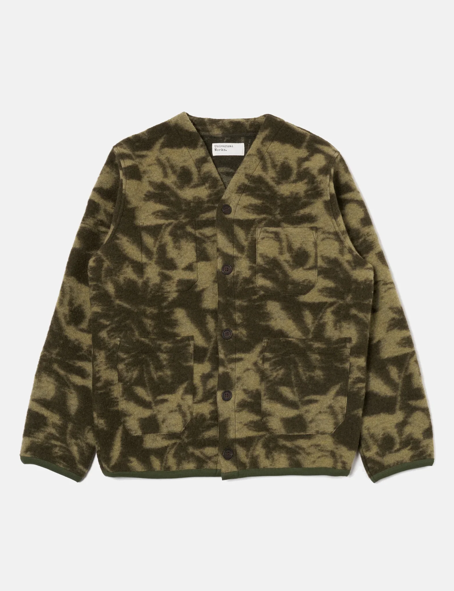 Universal Works Cardigan (Studio Fleece) - Green/Pale Green - Image 6