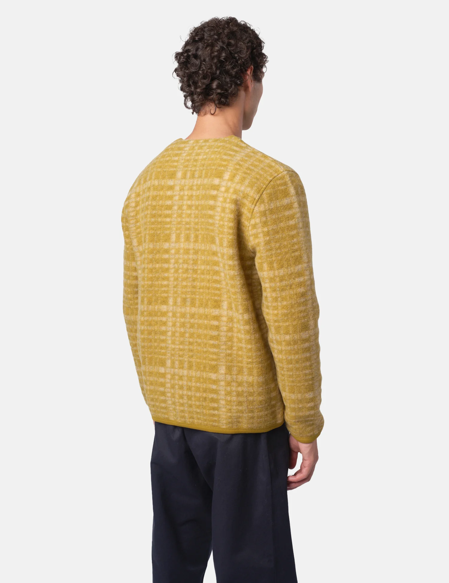 Universal Works Cardigan (Telepass Fleece) - Yellow - Image 6