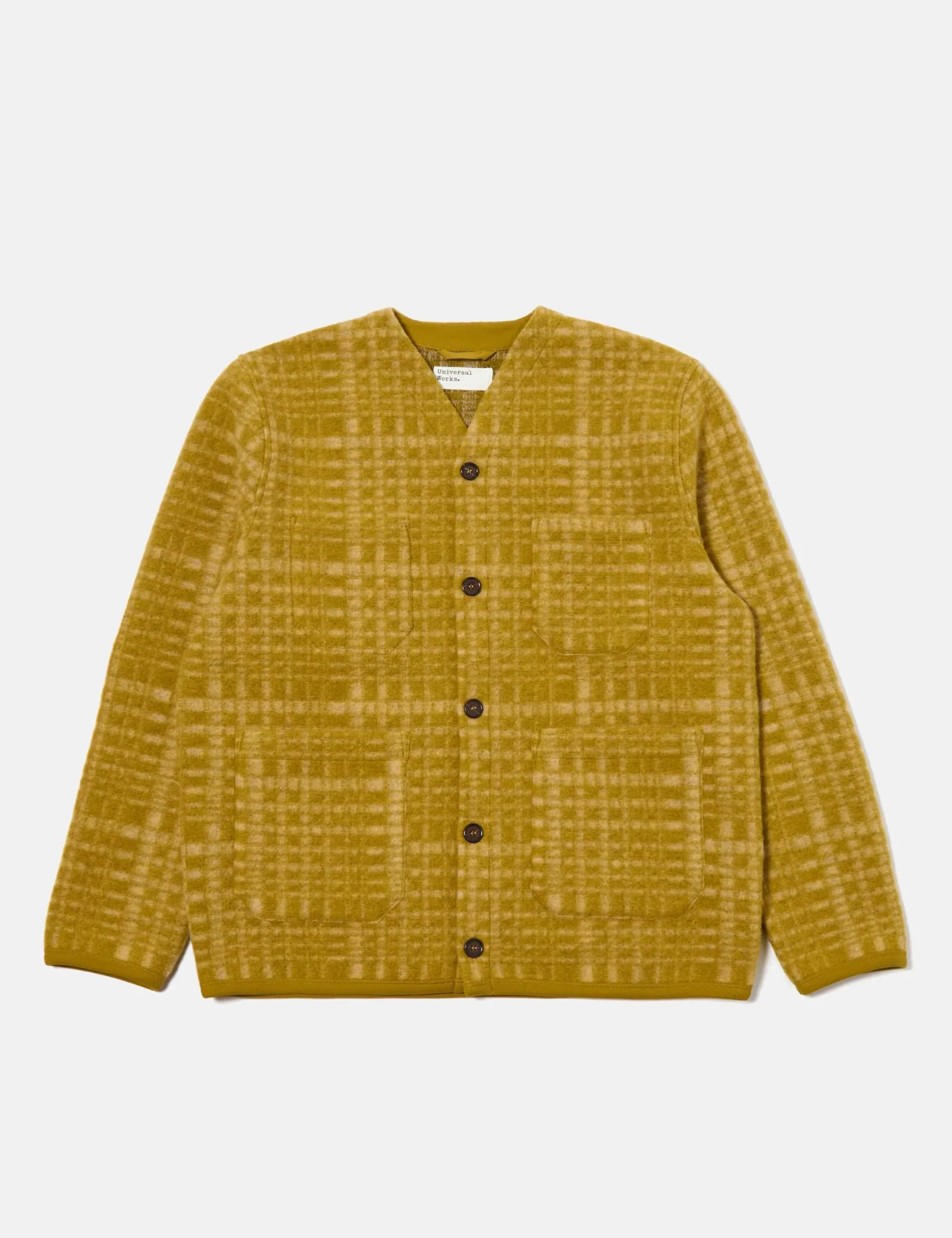 Universal Works Cardigan (Telepass Fleece) - Yellow - Image 9