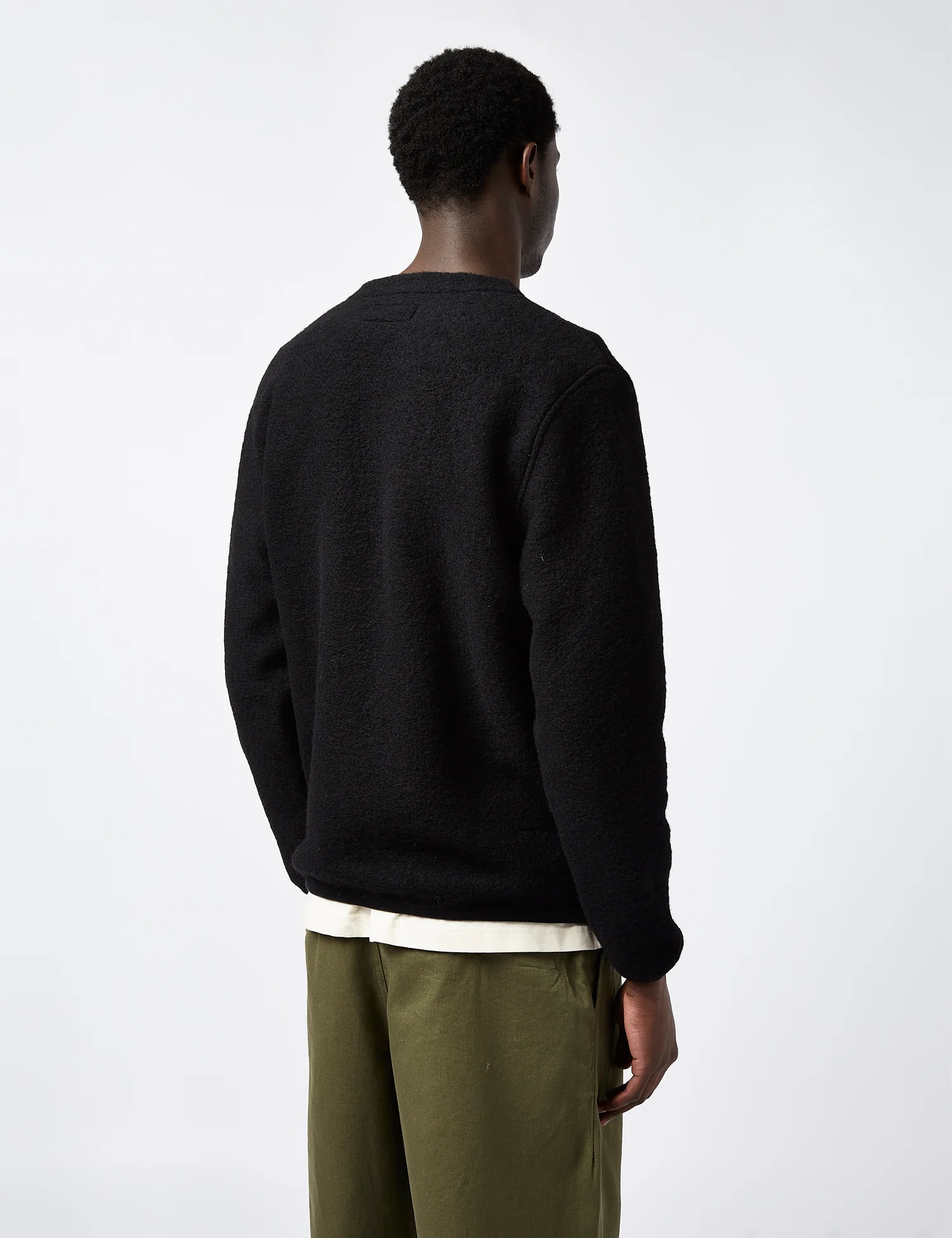 Universal Works Cardigan (Wool Fleece) - Black - Image 5