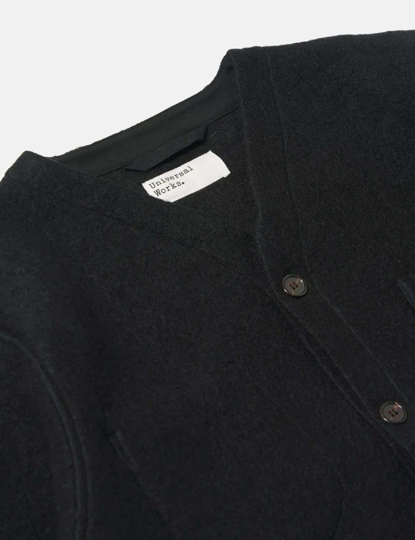 Universal Works Cardigan (Wool Fleece) - Black - Image 8